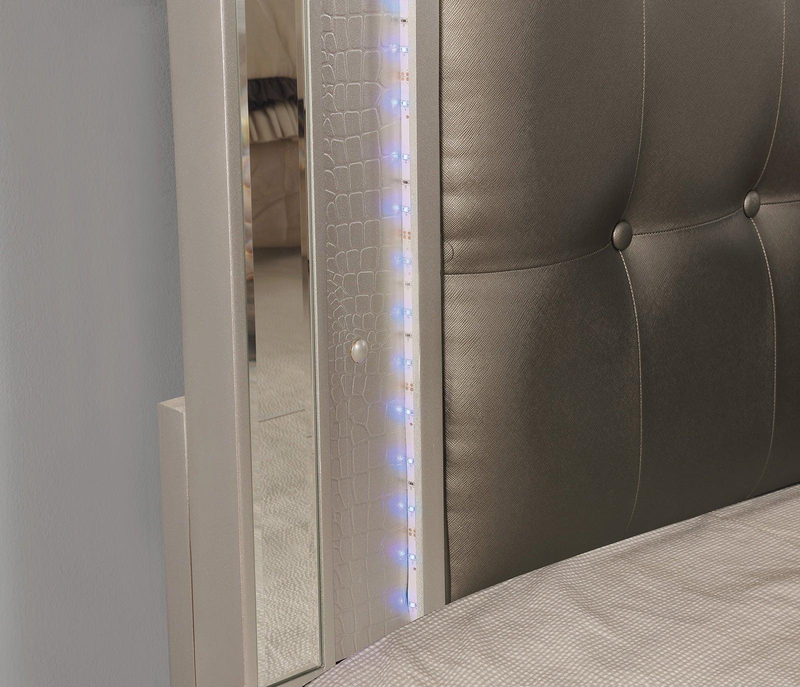 Brachium Silver LED Queen Bed - Image 3