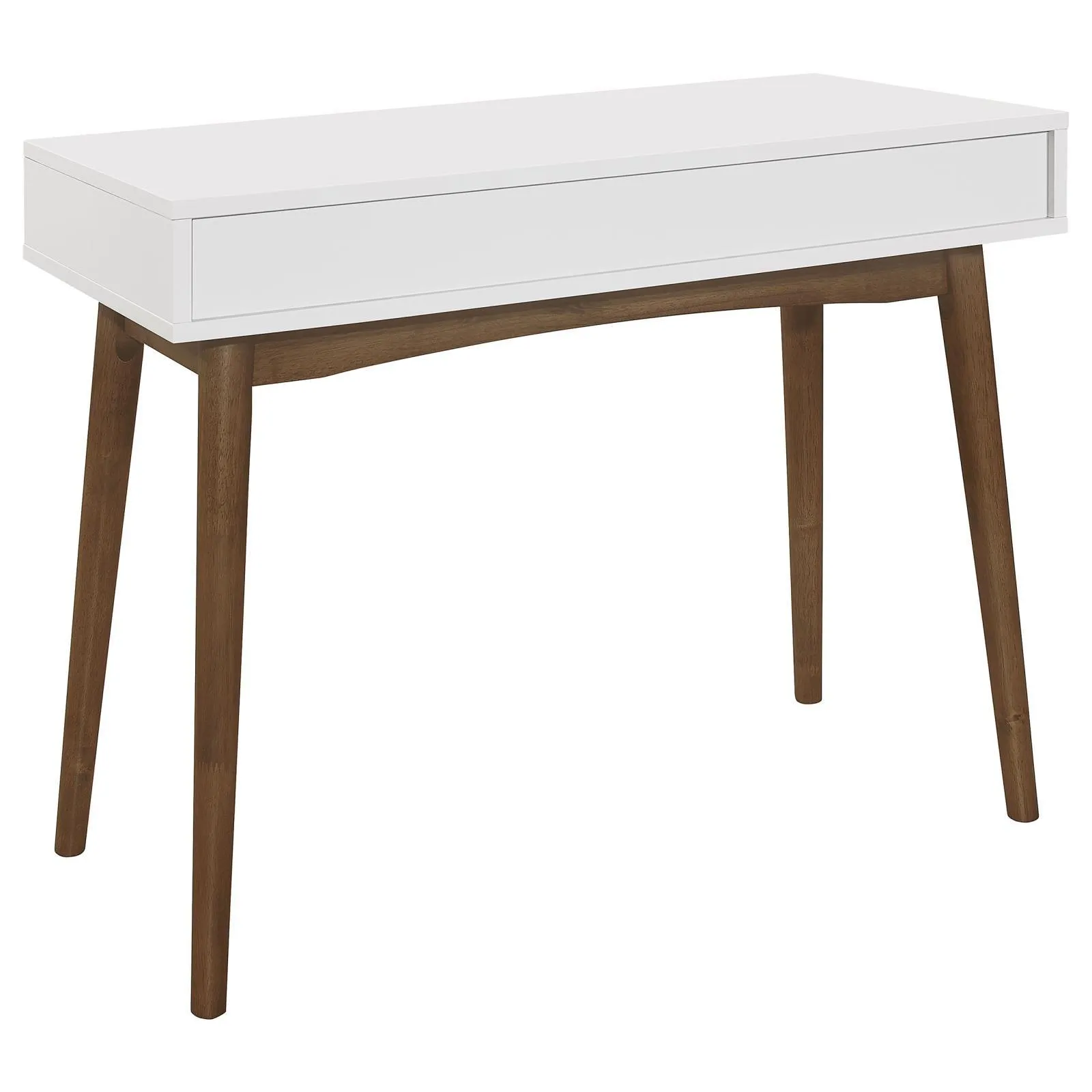 Bradenton White/Walnut 1-Drawer Writing Desk - Image 4