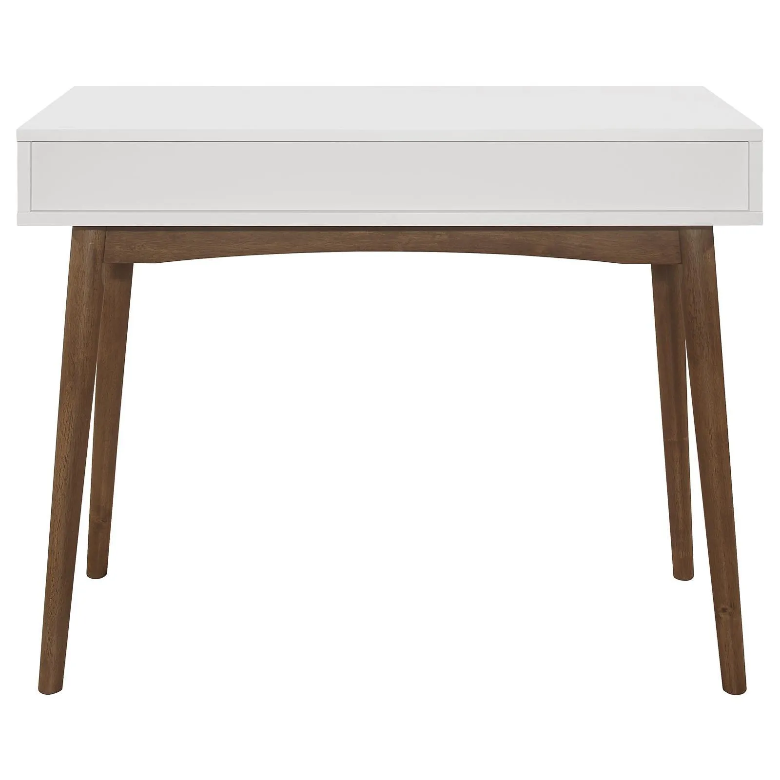 Bradenton White/Walnut 1-Drawer Writing Desk - Image 5