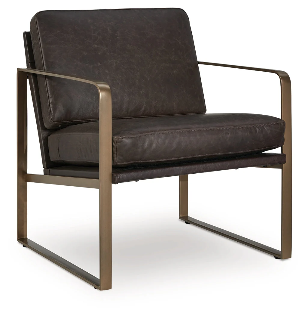 Bradett Dark Brown/Gold Finish Accent Chair - Image 2