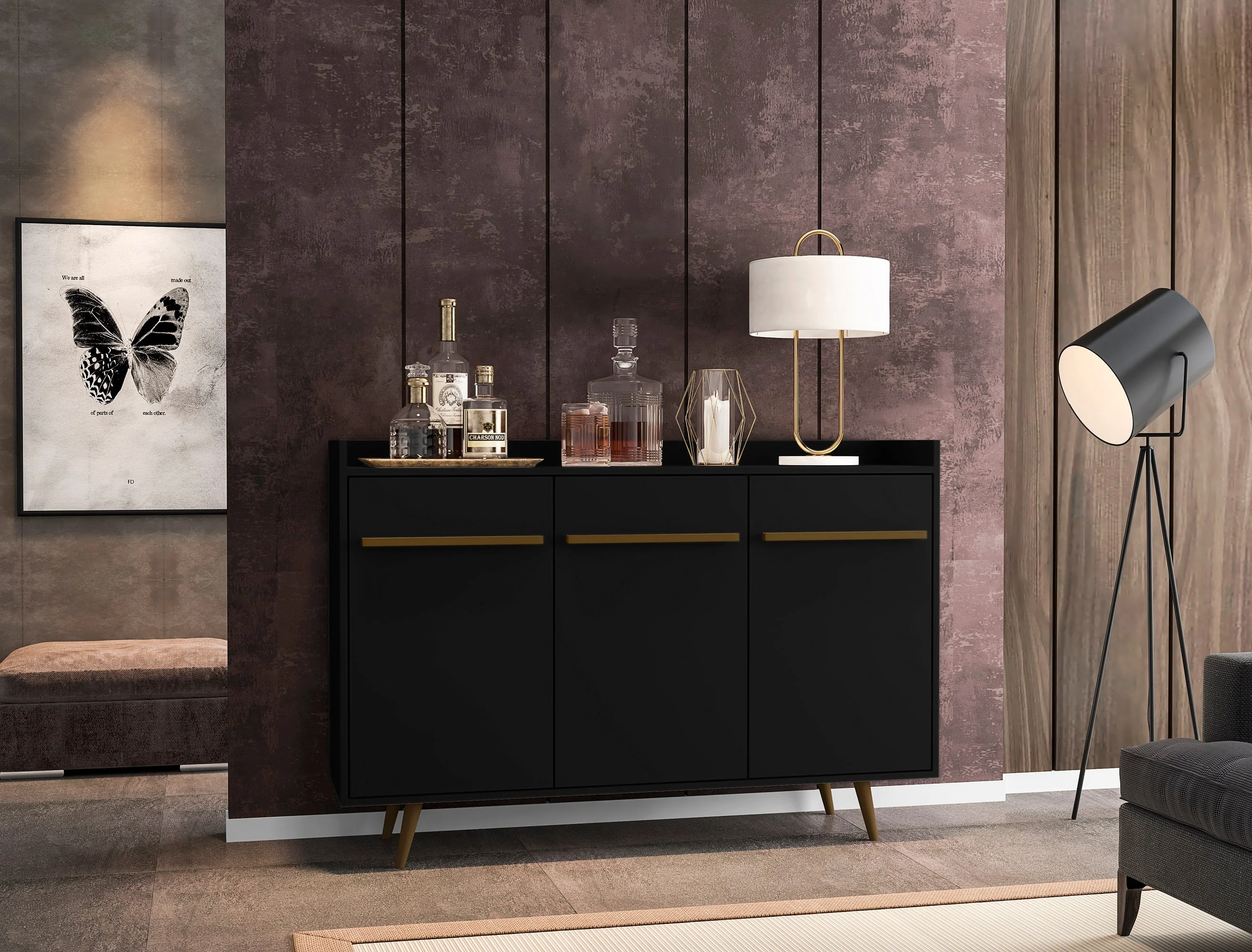 Bradley 53.54 Buffet Stand in Black - Image 5