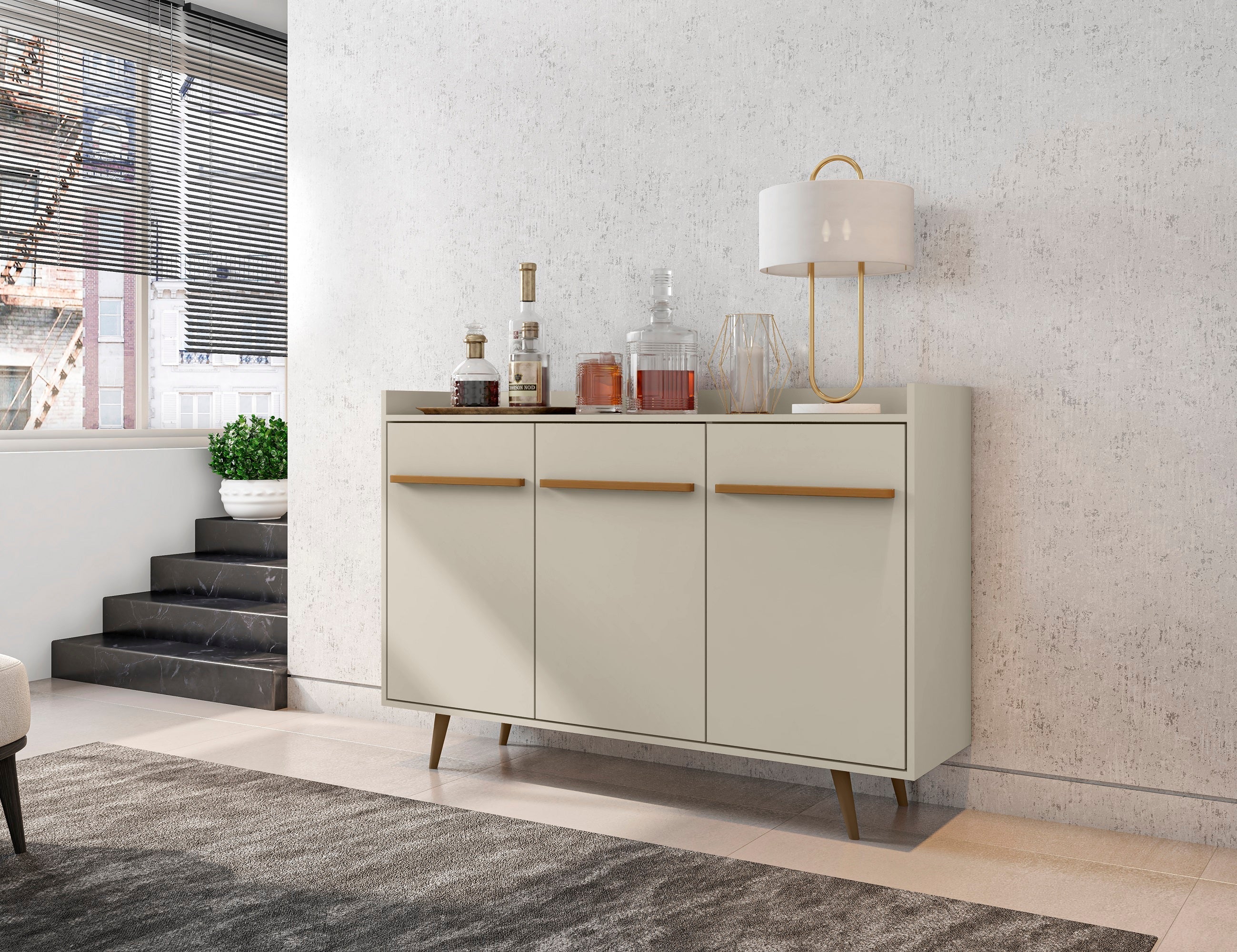 Bradley 53.54 Buffet Stand in Off White - Image 2