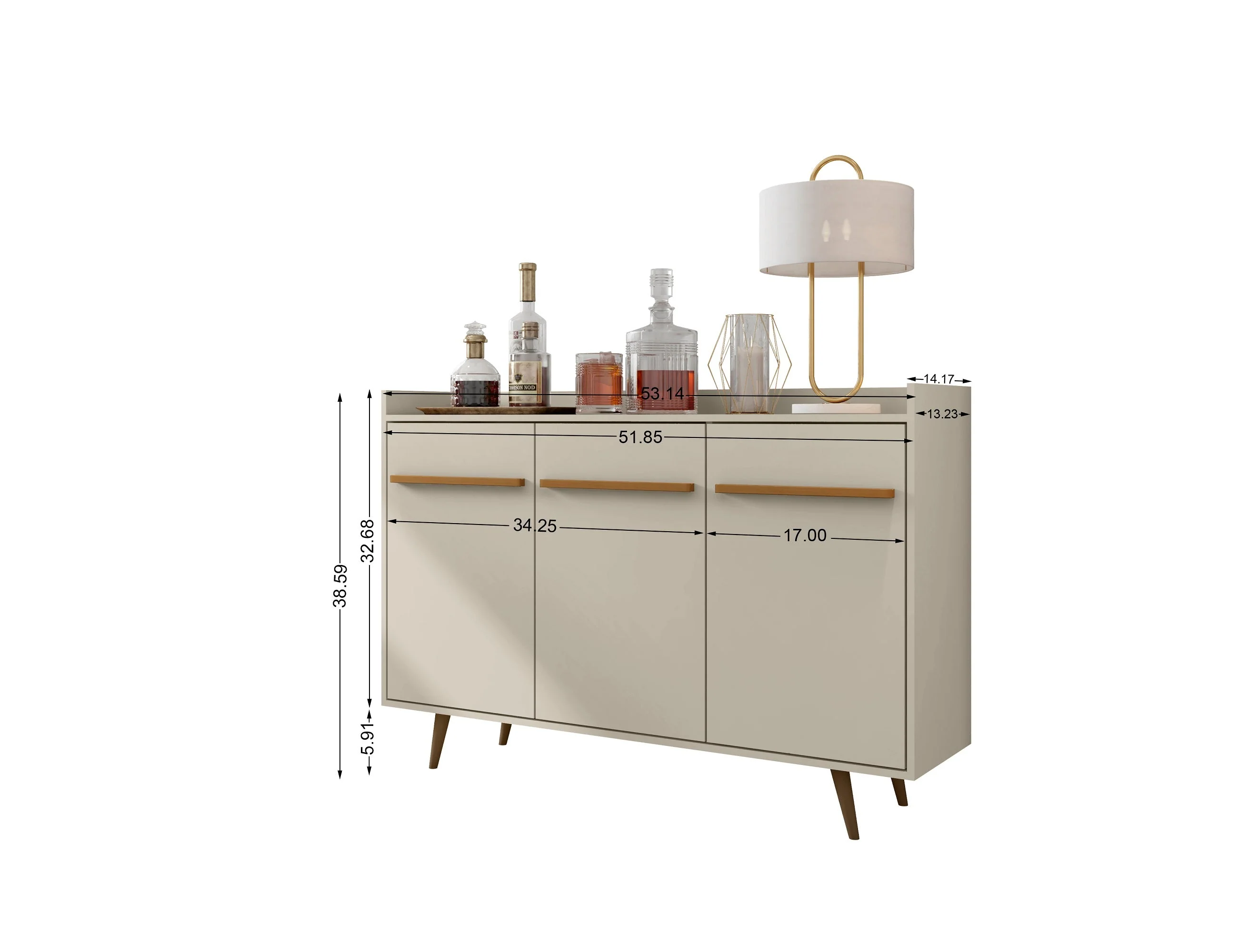 Bradley 53.54 Buffet Stand in Off White - Image 3