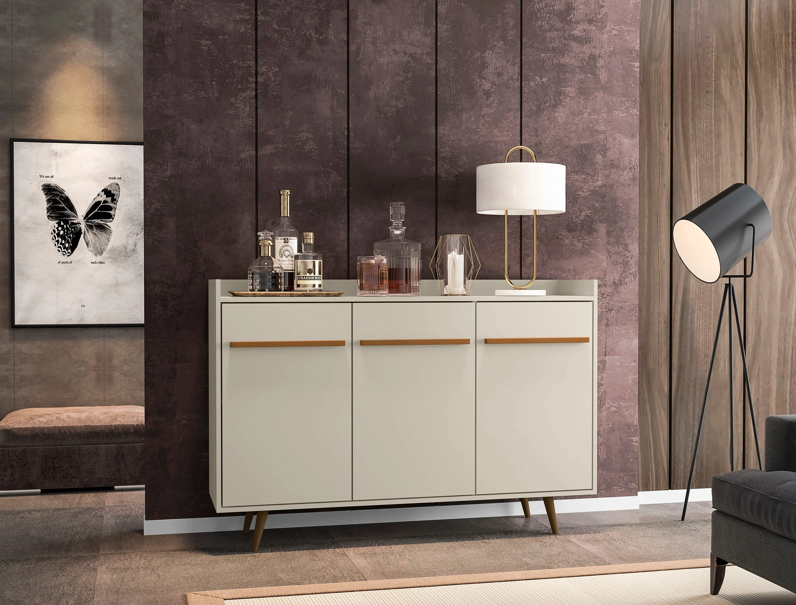 Bradley 53.54 Buffet Stand in Off White - Image 5