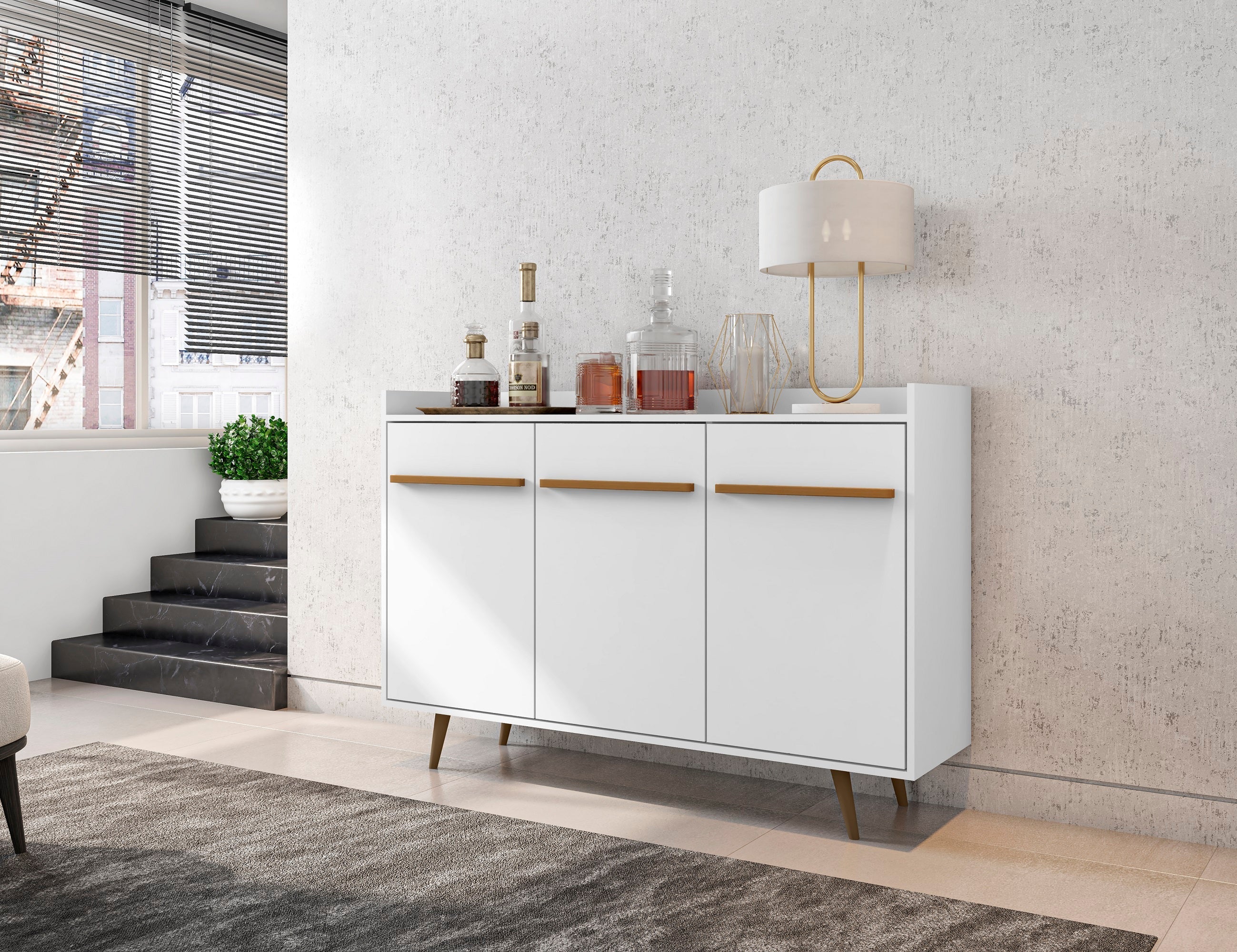 Bradley 53.54 Buffet Stand in White - Image 2