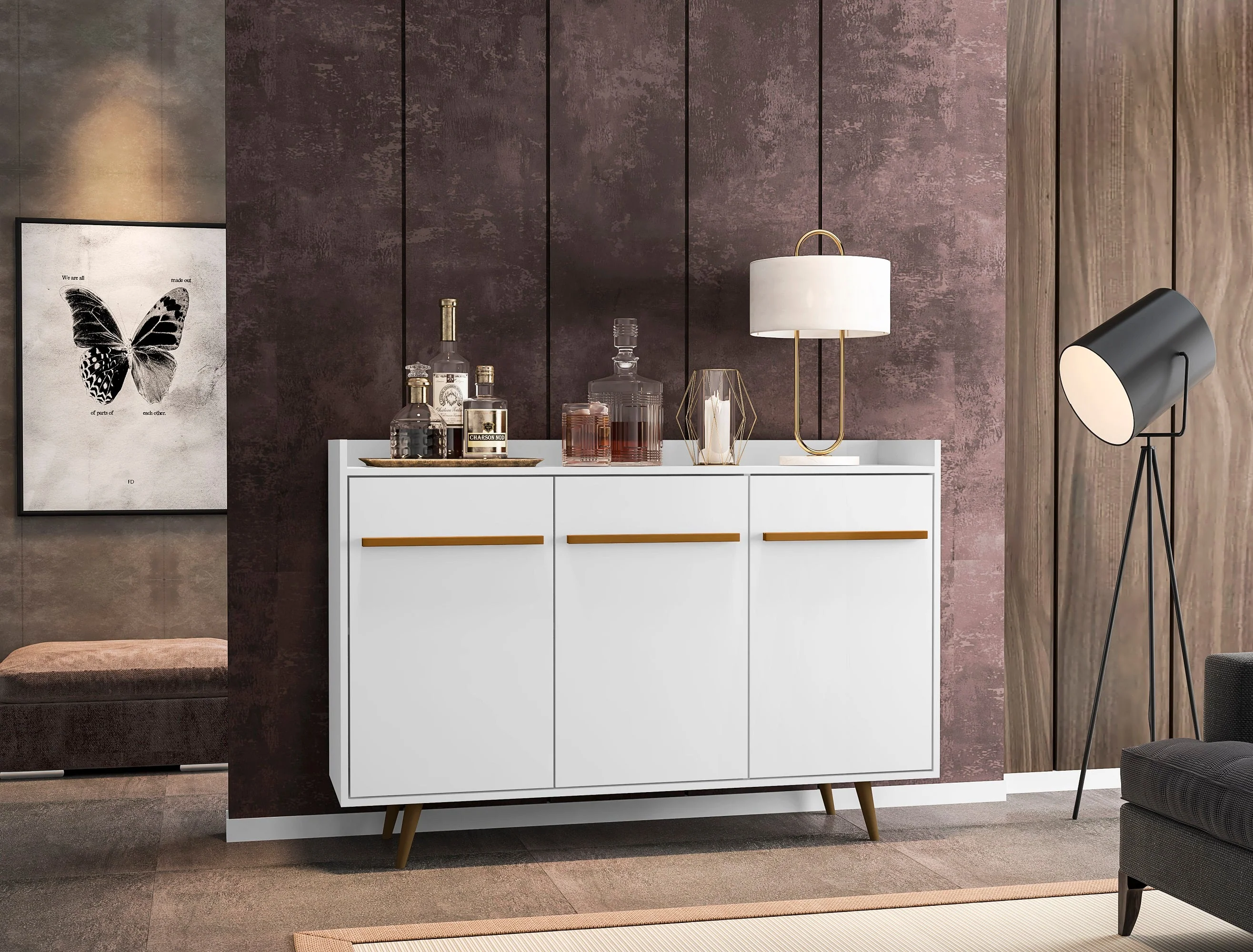 Bradley 53.54 Buffet Stand in White - Image 5