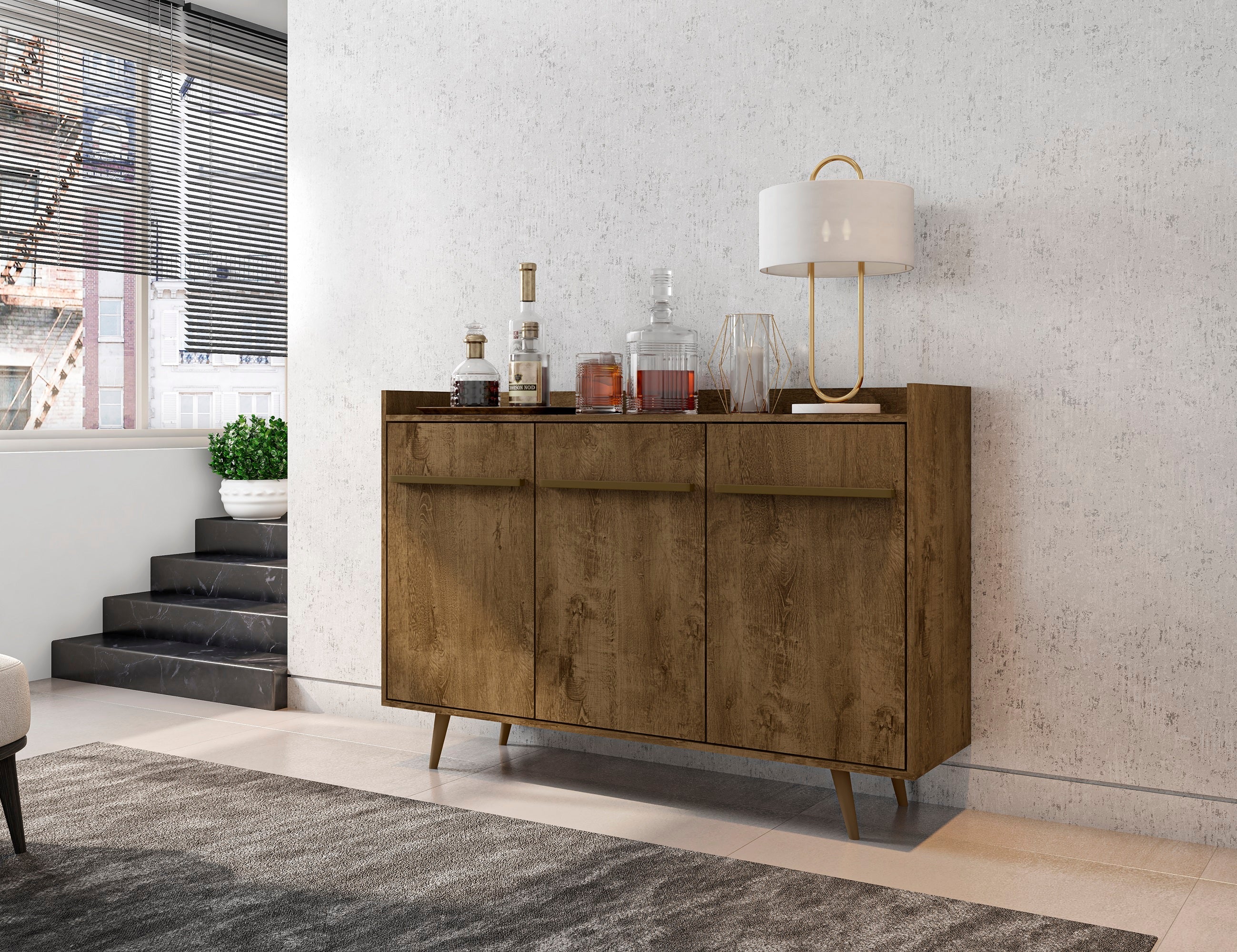 Bradley 53.54 Stand Buffet in Rustic Brown - Image 2