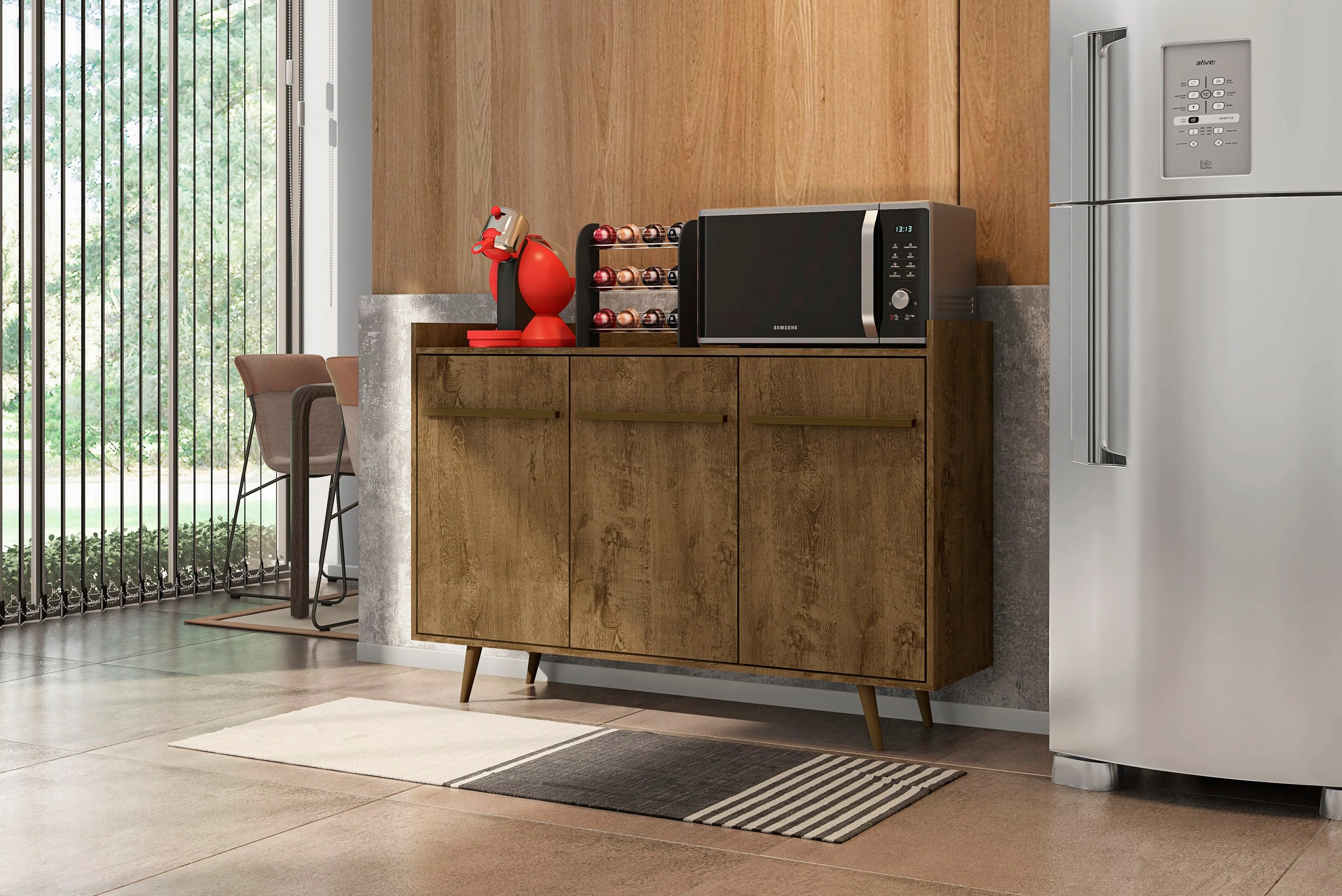 Bradley 53.54 Stand Buffet in Rustic Brown - Image 6