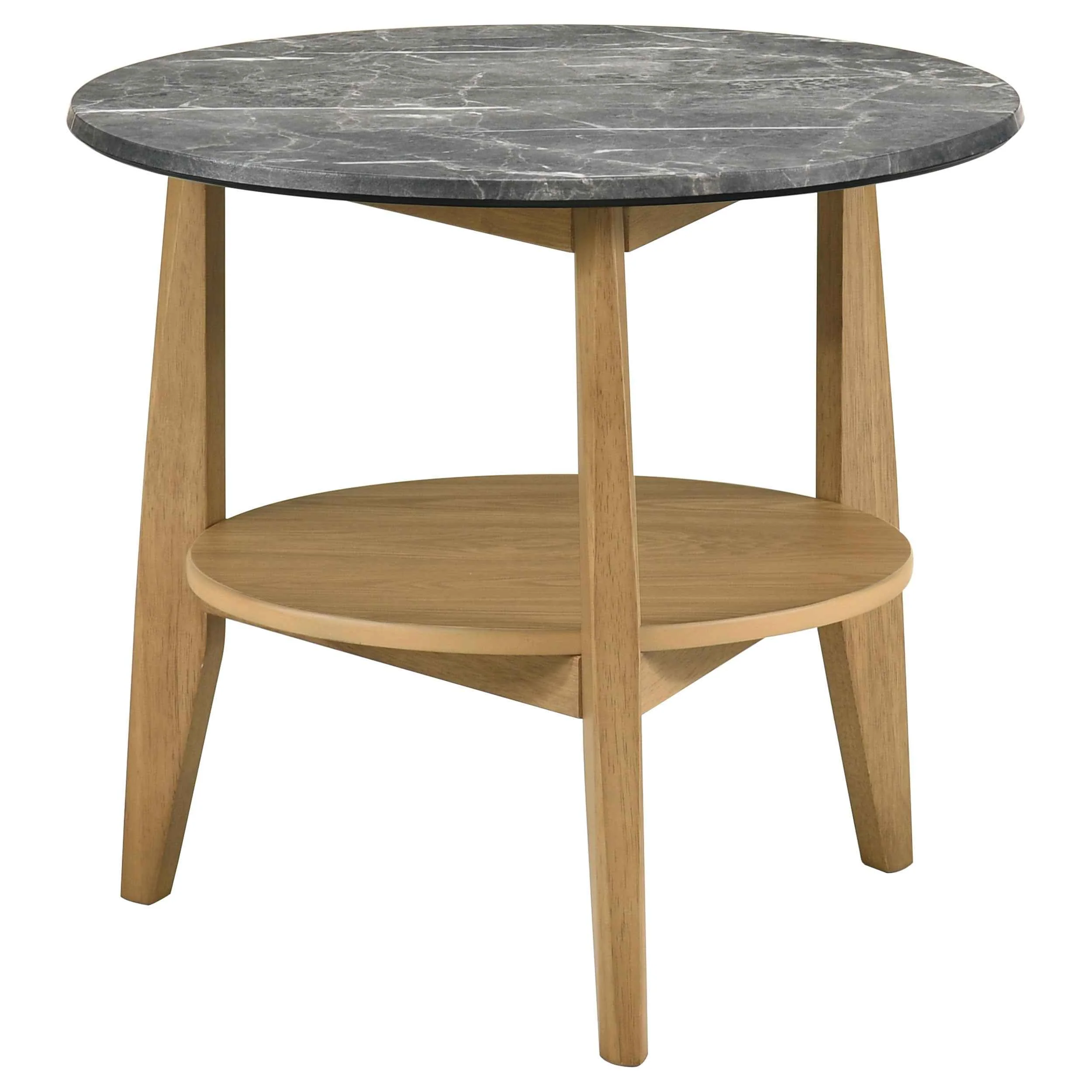 Bradley Grey/Natural 3-Piece Round SmartTop Coffee Table Set - Image 3