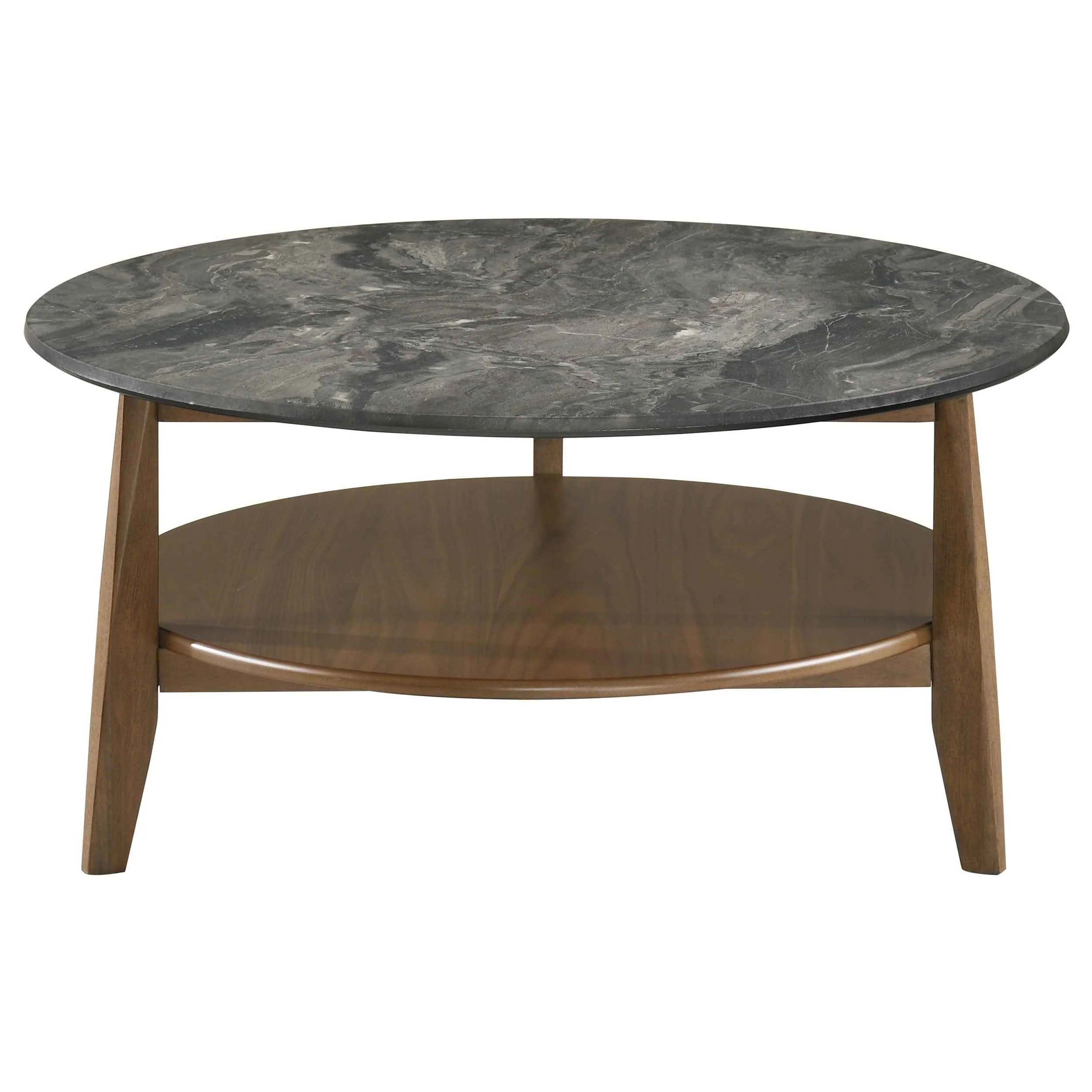 Bradley Smokey Grey/Brown Round SmartTop Cocktail Coffee Table - Image 4