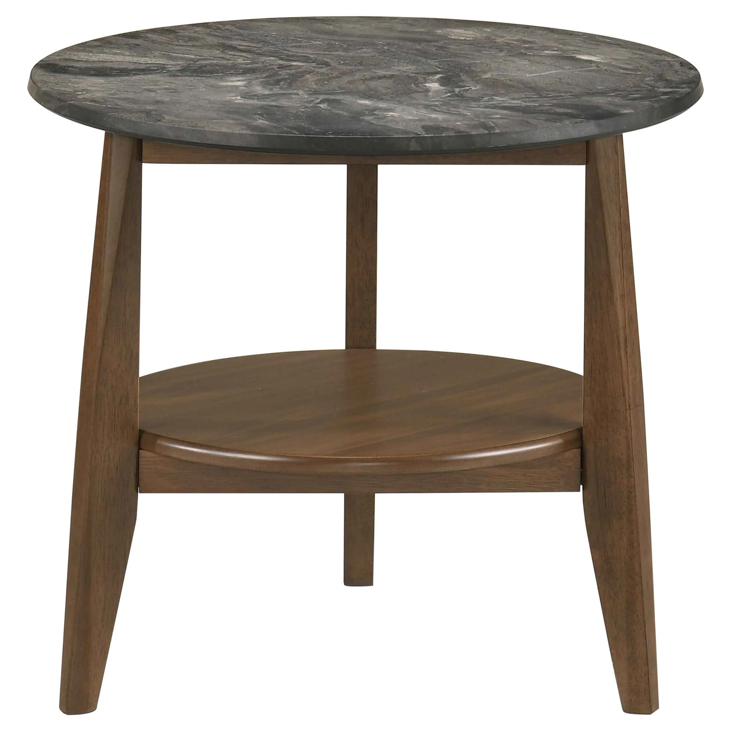 Bradley Smokey Grey/Brown Round SmartTop End Side Table - Image 4