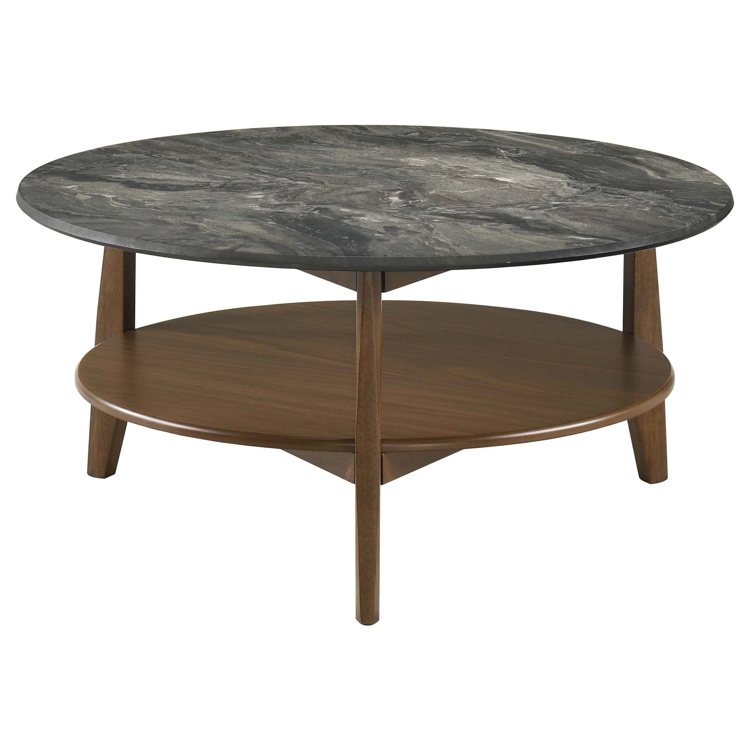 Bradley Smokey Grey/Dark Brown 3-Piece Round SmartTop Coffee Table Set - Image 8