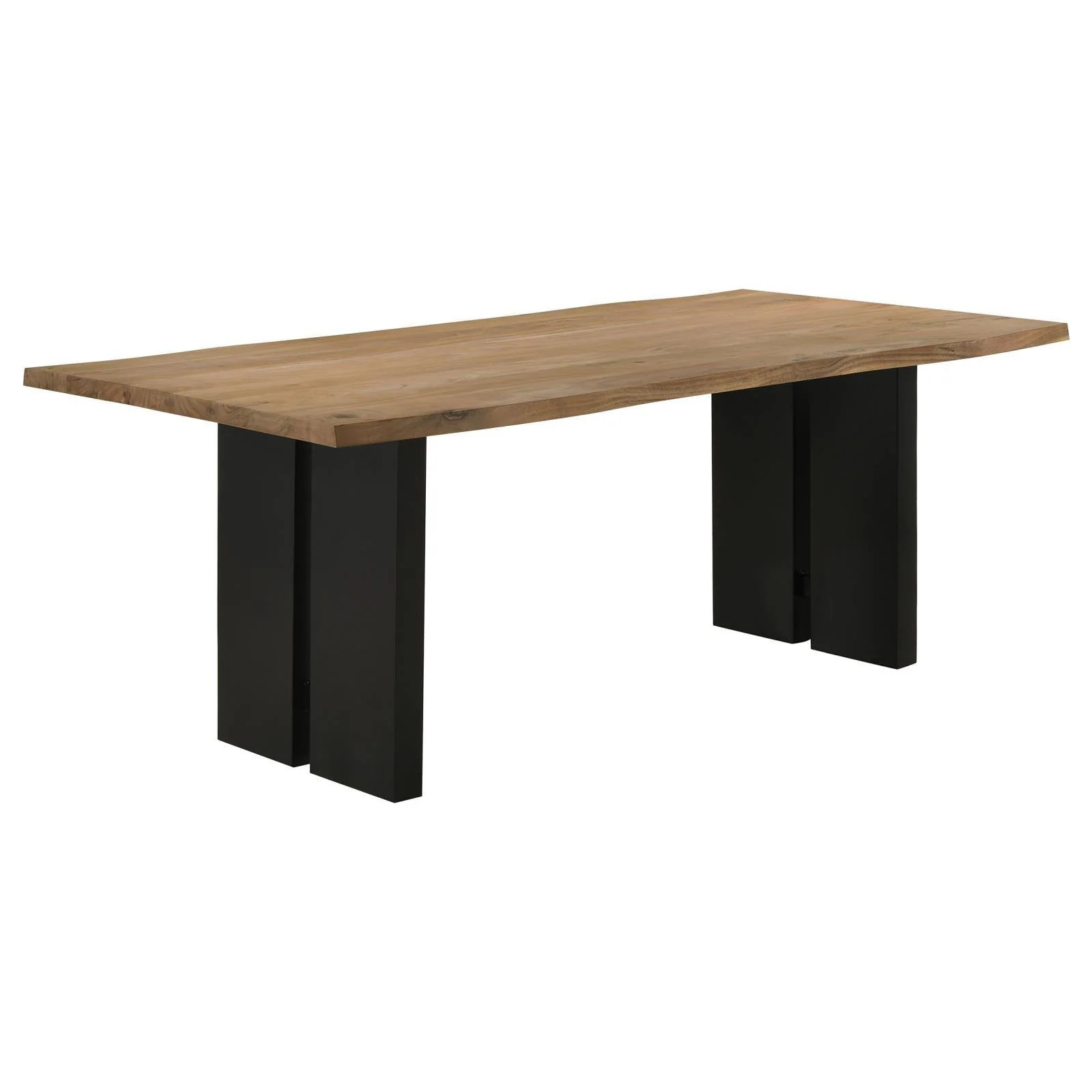 Bradshaw Natural Acacia and Black Rectangular Live Edge Dining Table