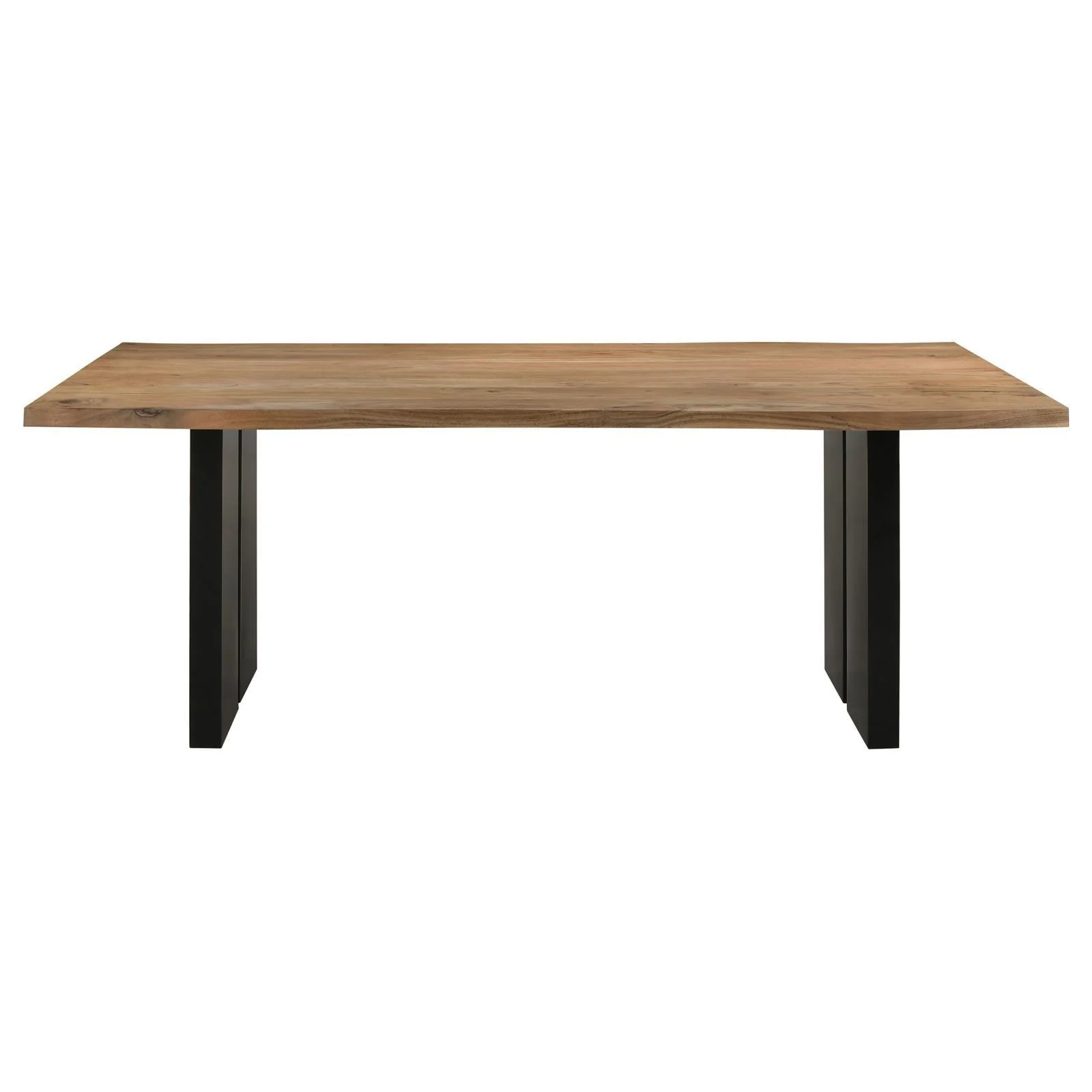 Bradshaw Natural Acacia and Black Rectangular Live Edge Dining Table - Image 2