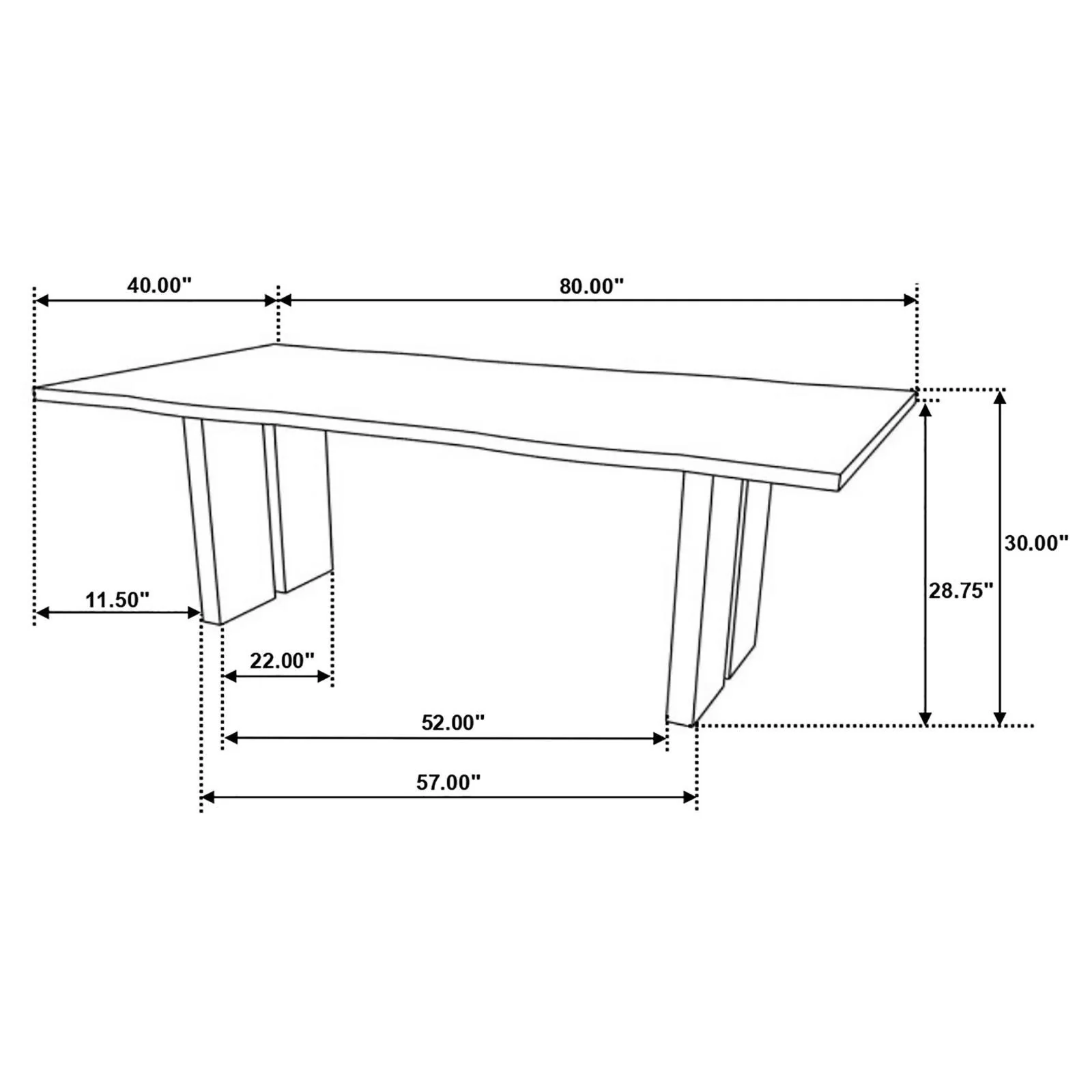Bradshaw Natural Acacia and Black Rectangular Live Edge Dining Table - Image 6