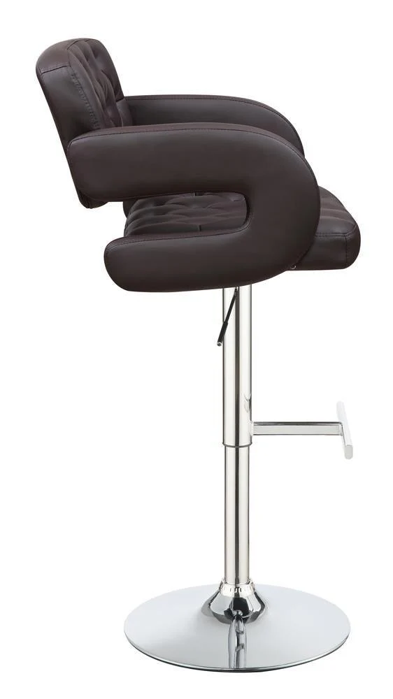 Brandi Chrome/Brown 29" Adjustable Height Bar Stool - Image 7