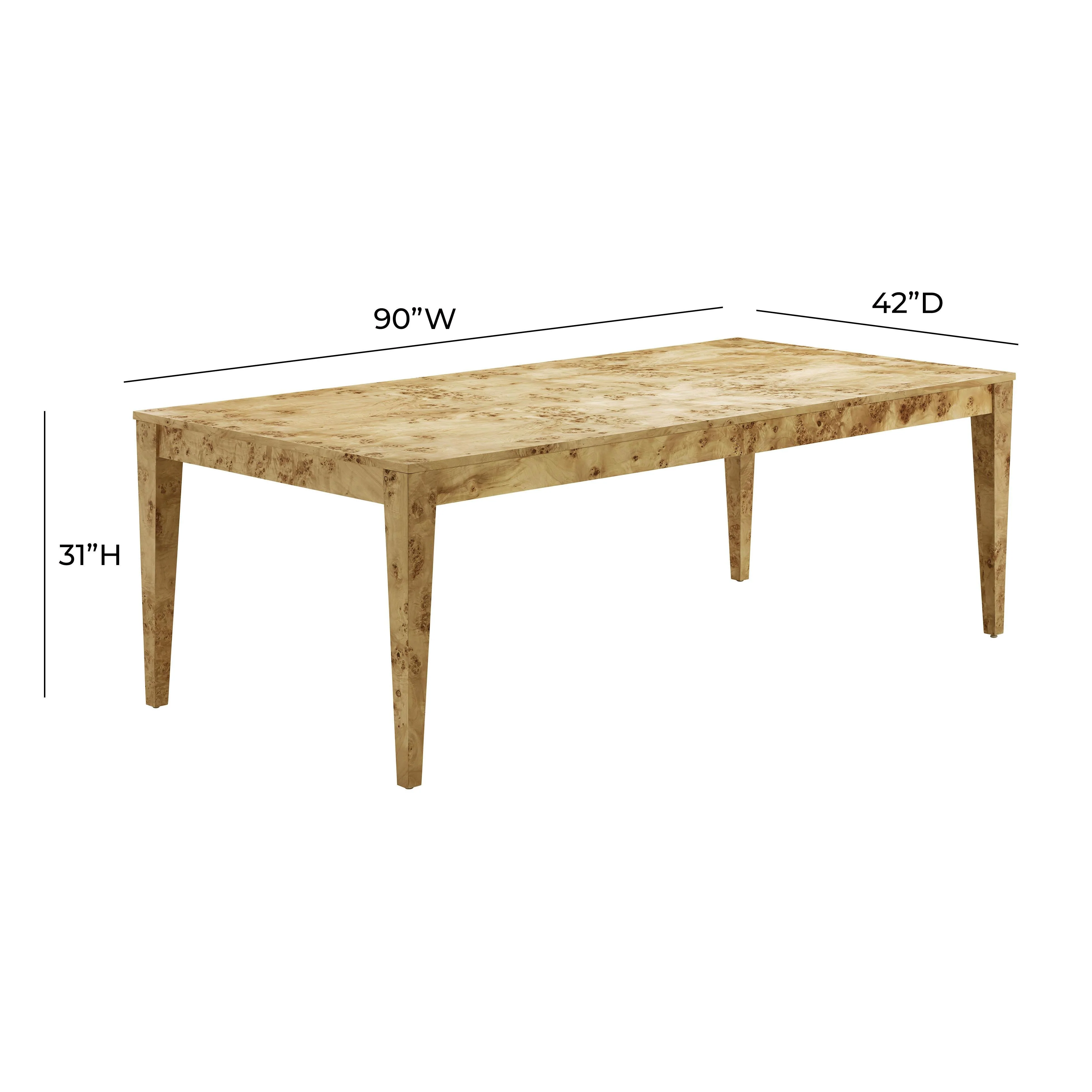 Brandyss Natural Burl 90" Rectangular Dining Table - Image 8