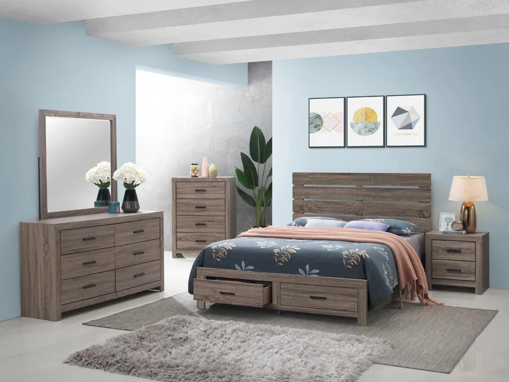 Brantford Barrel Oak 5-Piece Queen Storage Bedroom Set