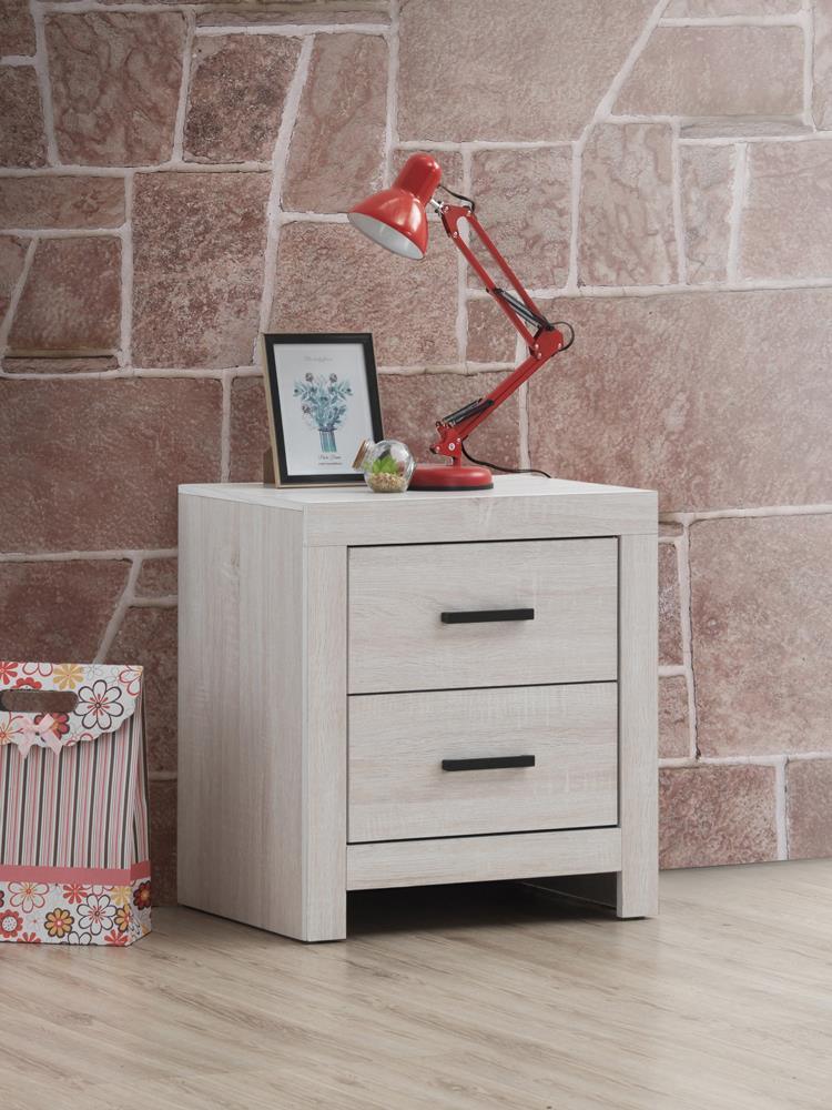 Brantford Coastal White 2-Drawer Nightstand