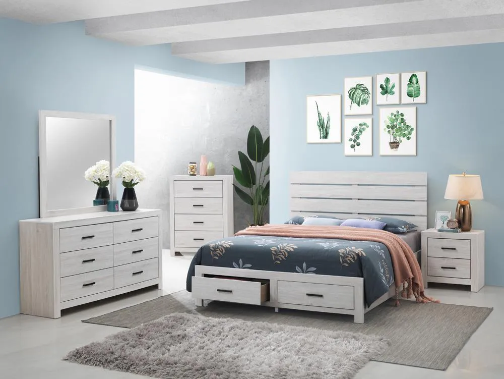 Brantford Coastal White Eastern King Storage Bed - Image 3