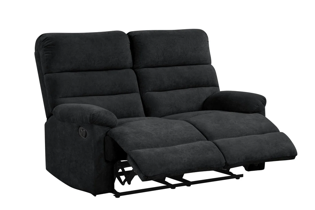 Bravo Black Fabric Reclining Living Room Set - Image 3