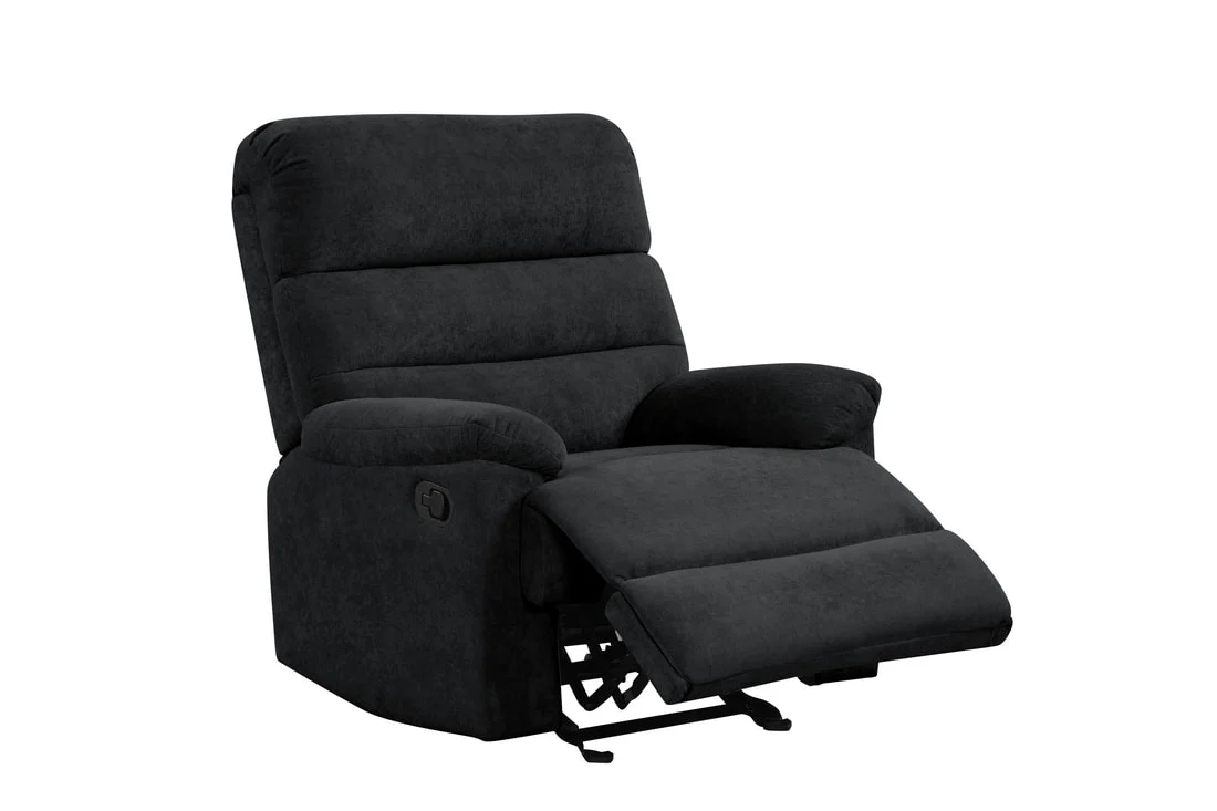 Bravo Black Fabric Reclining Living Room Set - Image 4