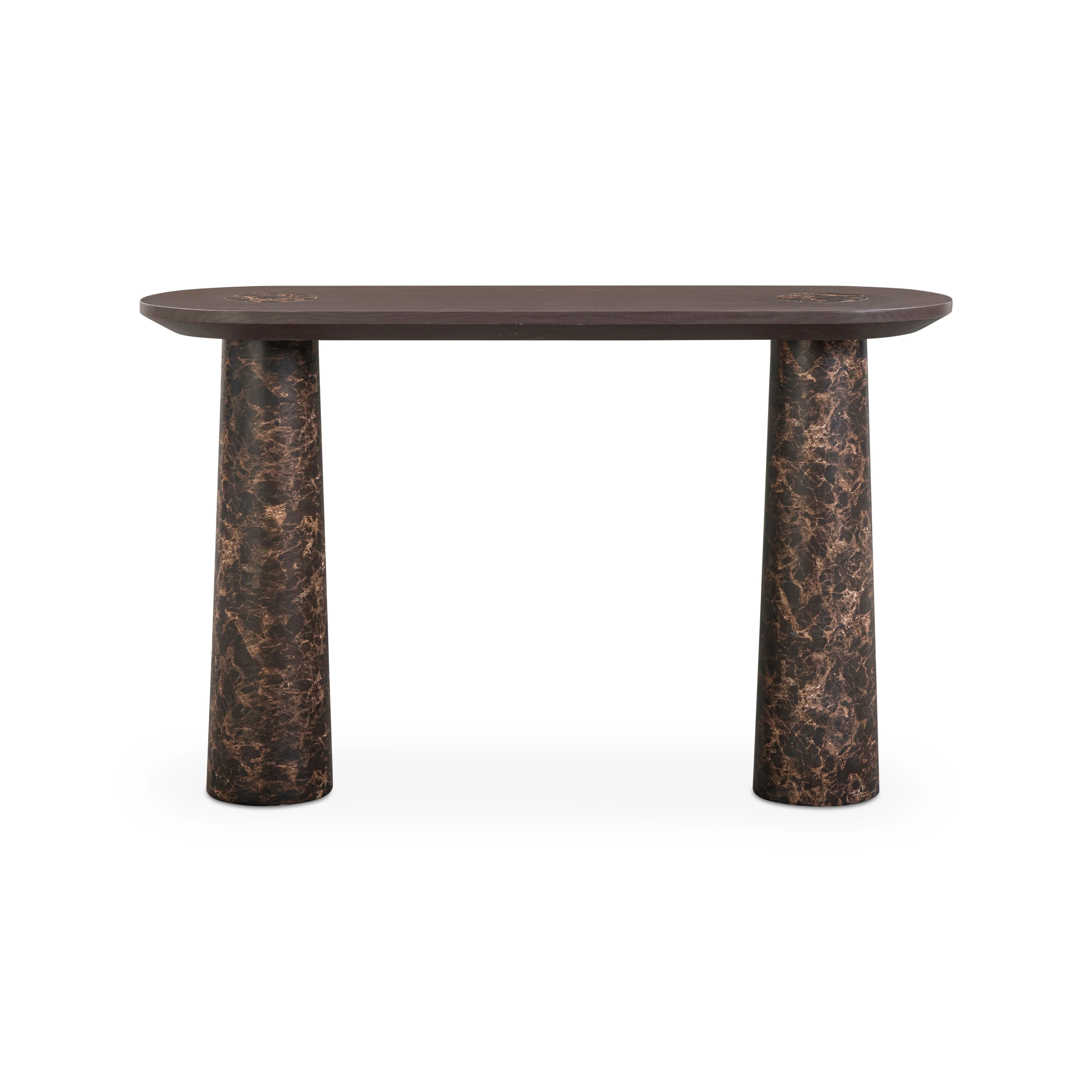 Braya 50" Faux Emperador Marble Console Table