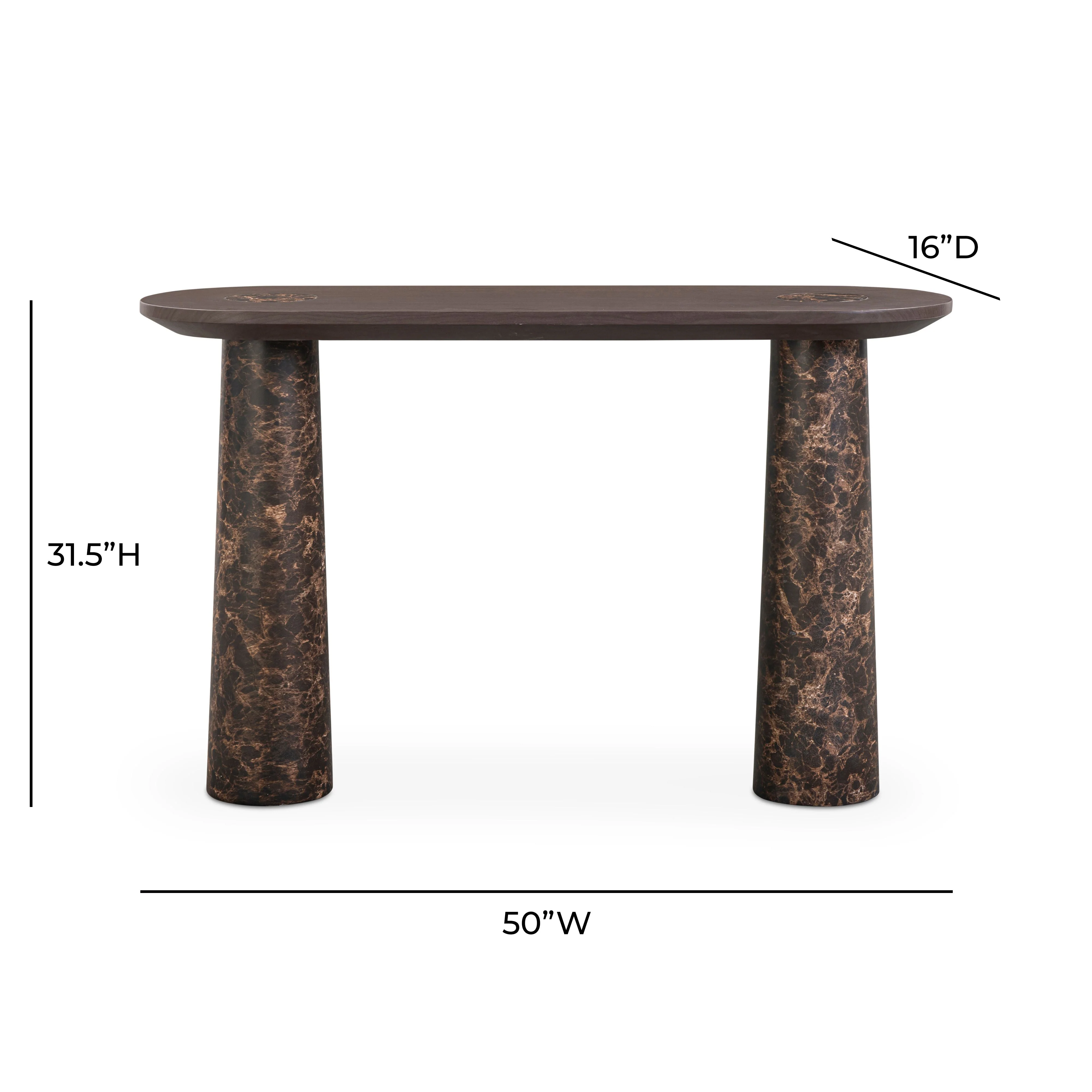 Braya 50" Faux Emperador Marble Console Table - Image 5