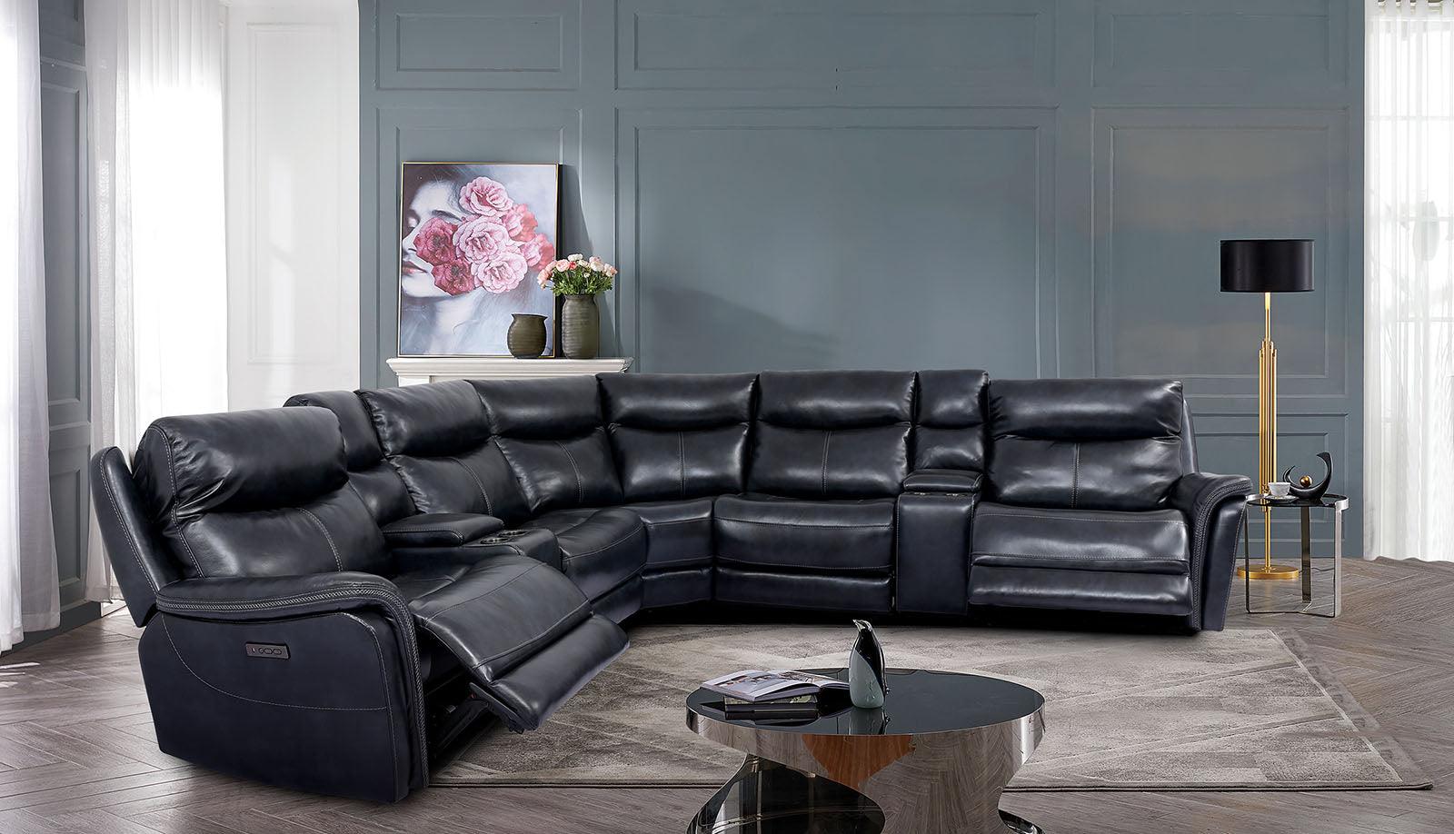Braylee Dark Navy Power Reclining Sectional - Image 2
