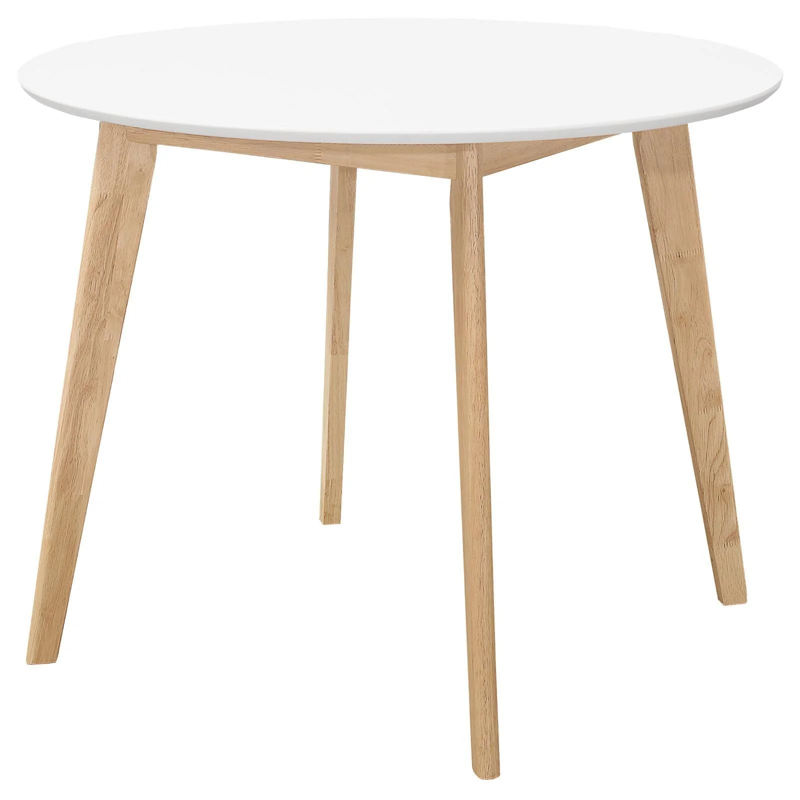 Breckenridge Matte White/Natural Oak Round Dining Table - Image 2