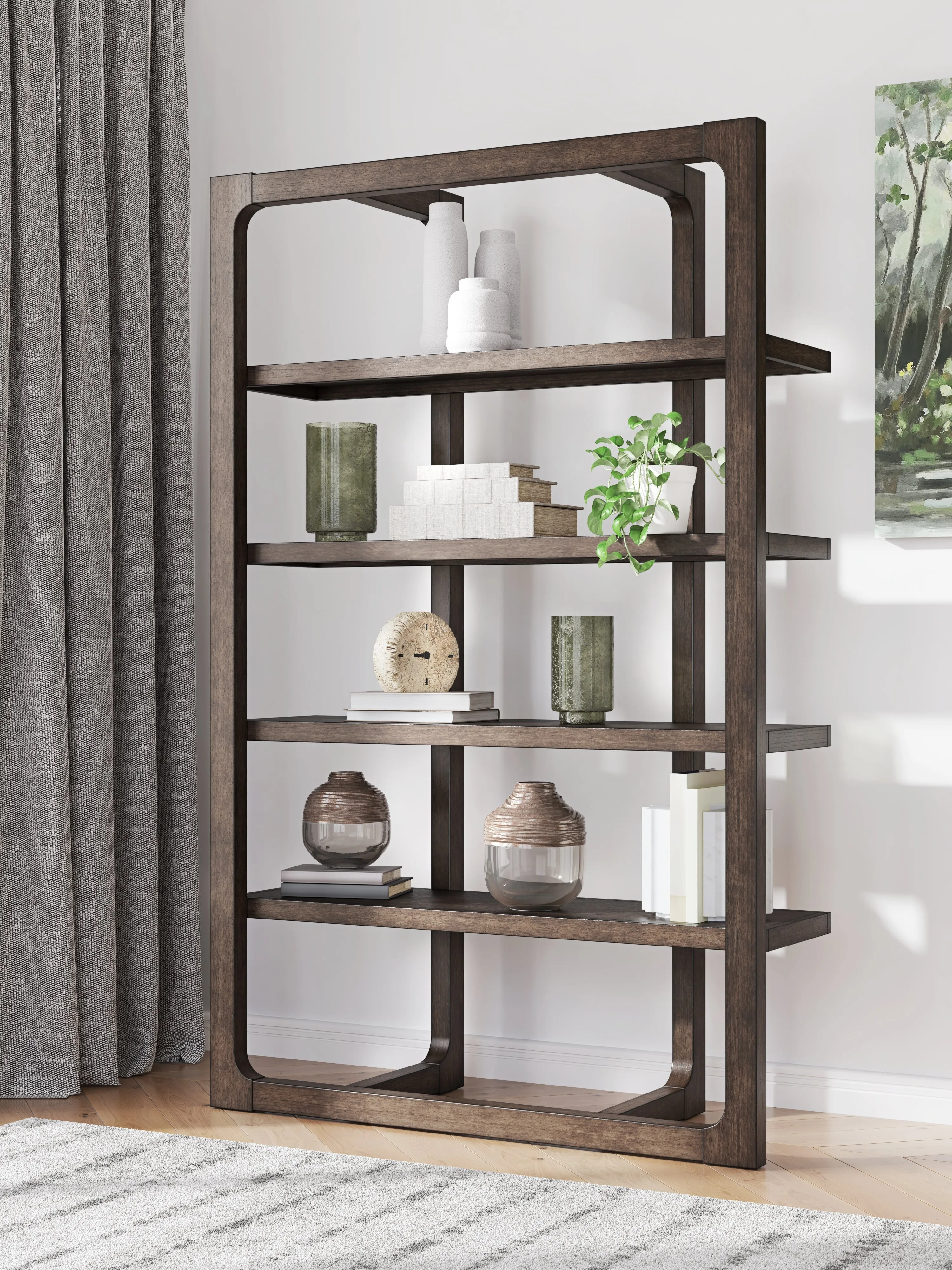 Breckington Dark Brown 76" Bookcase