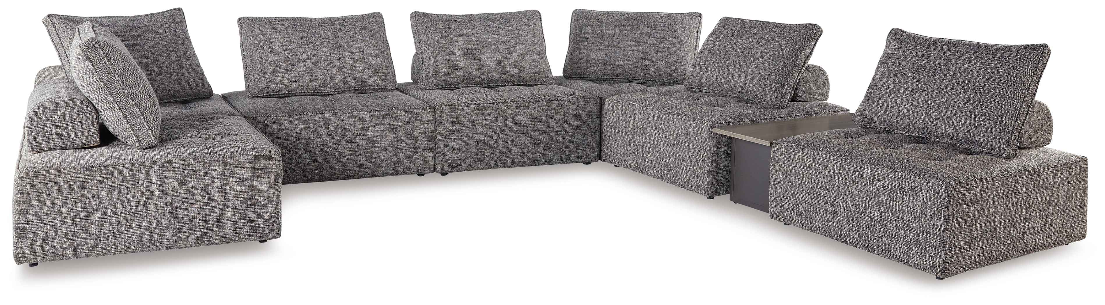 Bree Zee Brown 8-Piece Outdoor Sectional with Lounge Chair