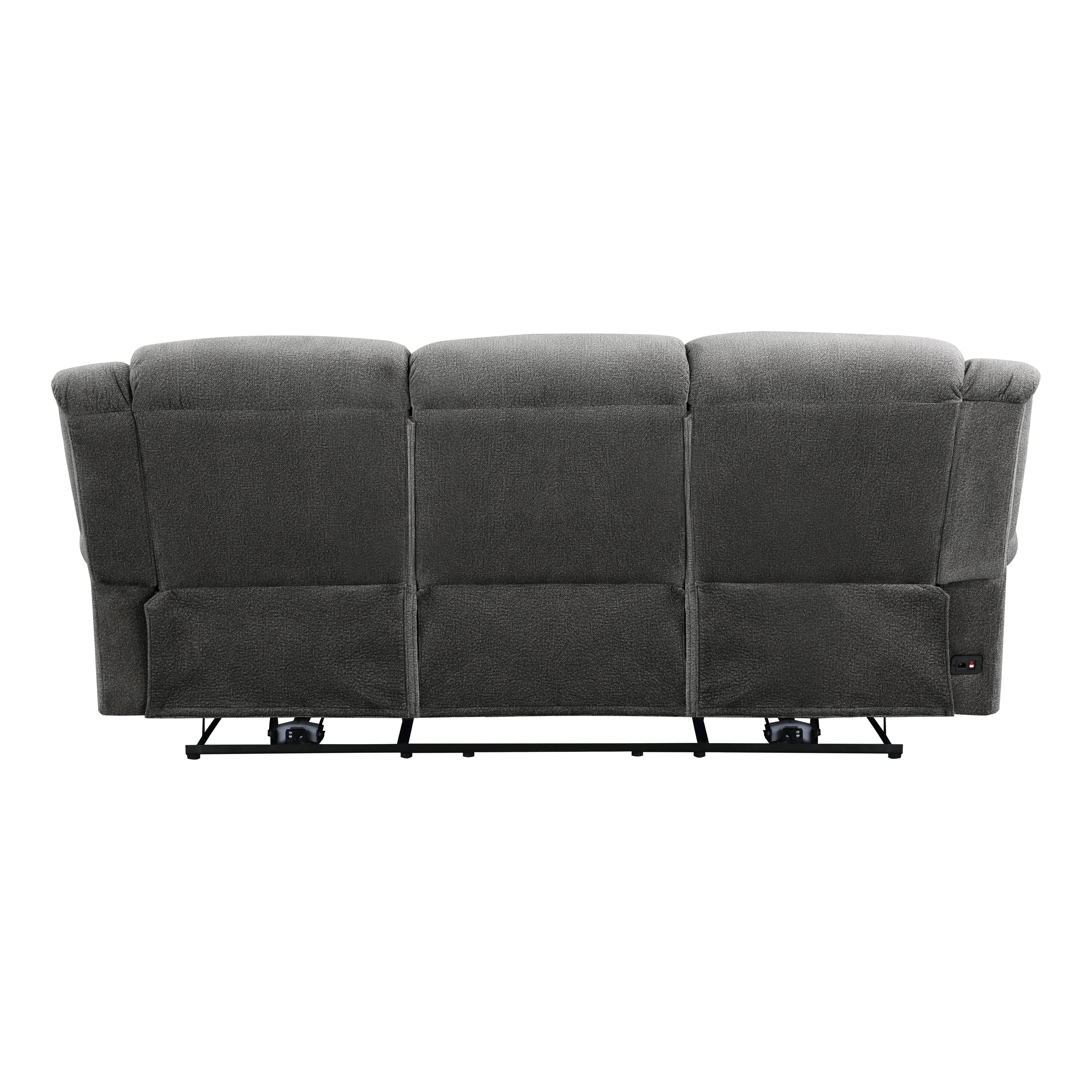 Brennen Charcoal Power Double Reclining Sofa - Image 5