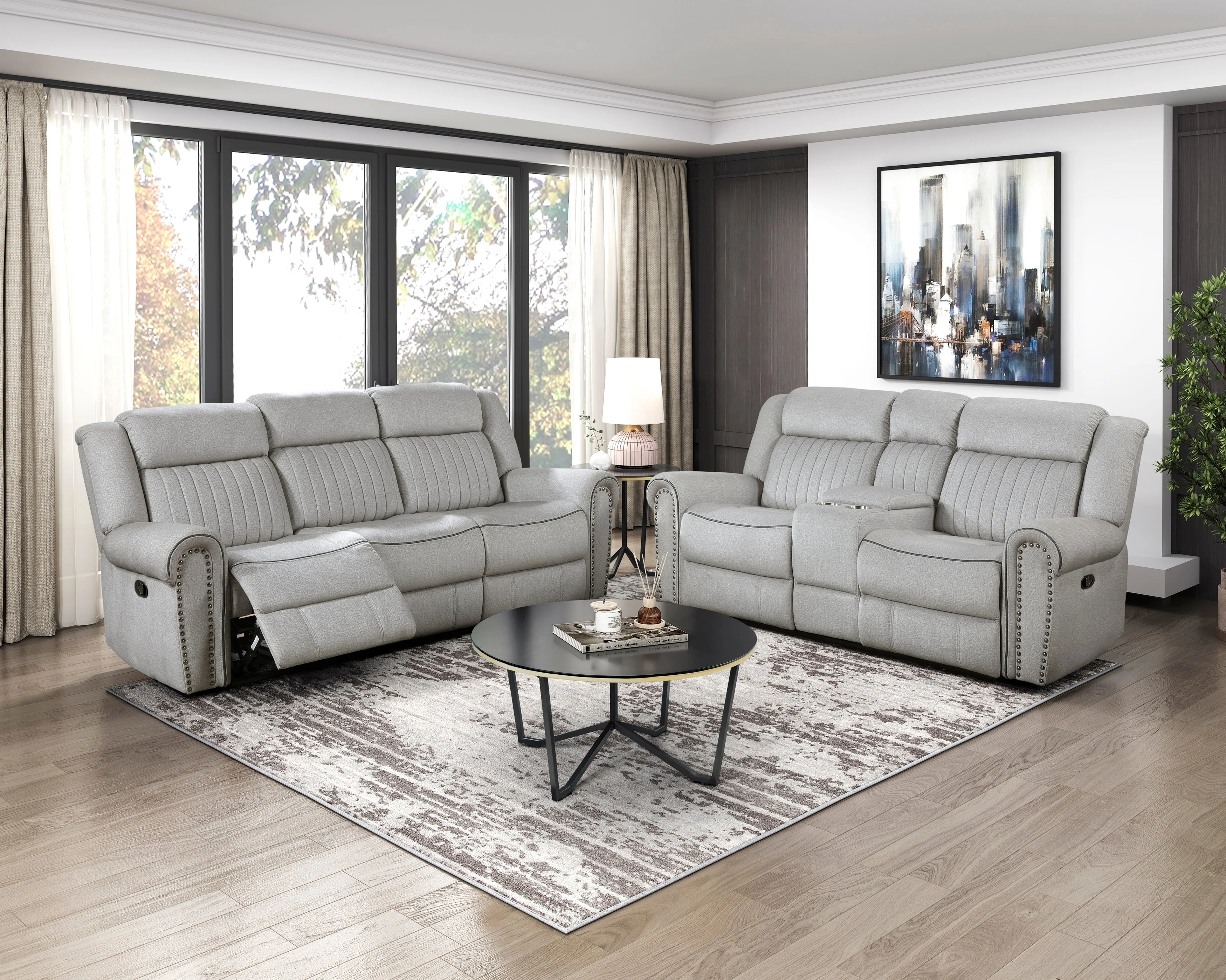 Brennen Mist Double Reclining Sofa - Image 2