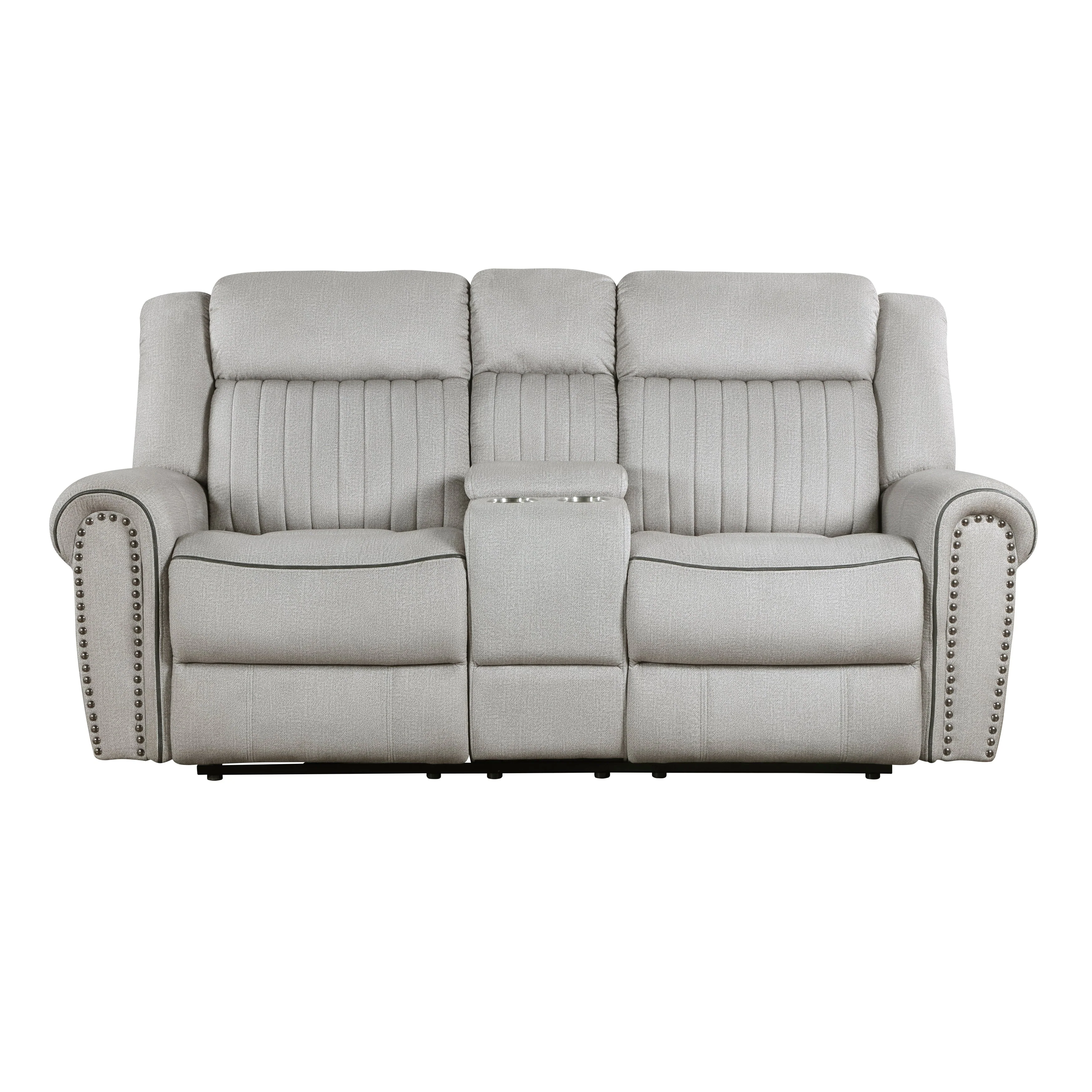 Brennen Mist Power Double Reclining Loveseat with Center Console - Image 10