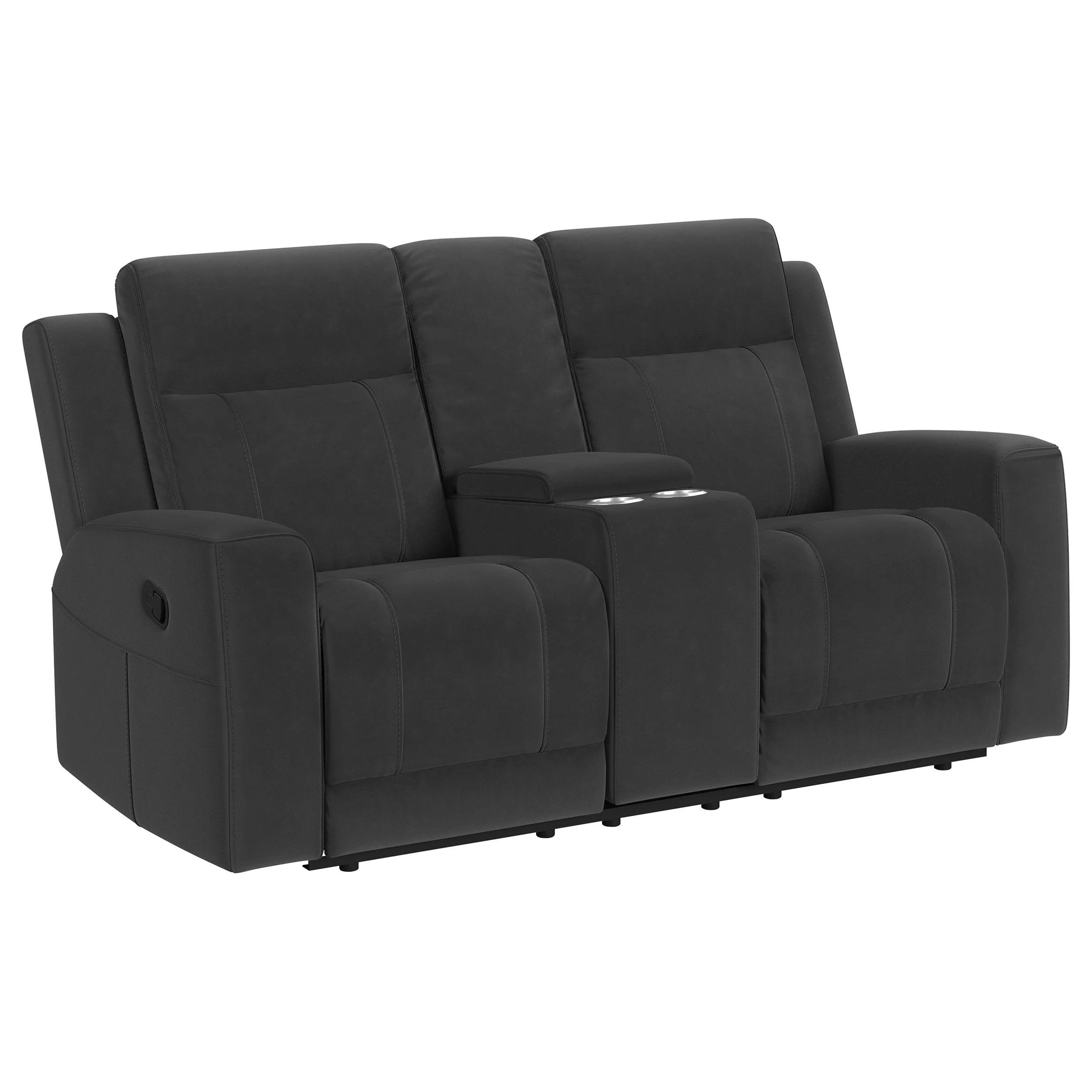 Brentwood Dark Charcoal 2-piece Upholstered Motion Reclining Sofa Set - Image 7