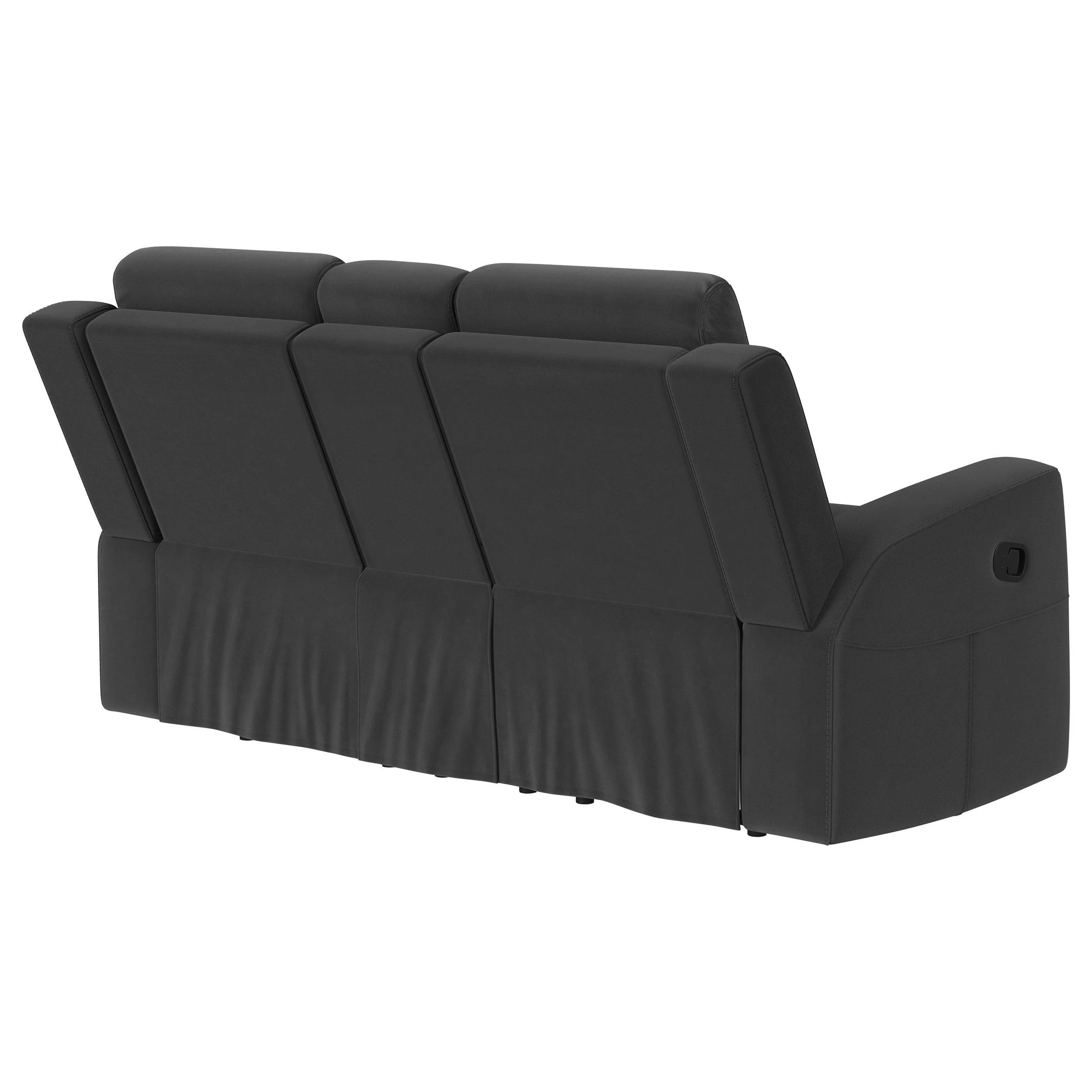 Brentwood Dark Charcoal Upholstered Motion Reclining Loveseat with Console - Image 7