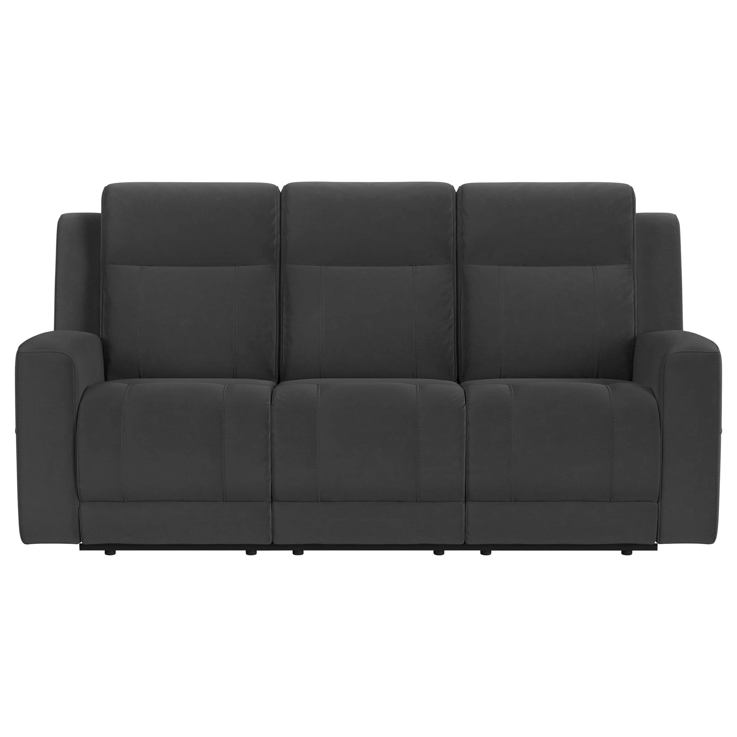 Brentwood Dark Charcoal Upholstered Motion Reclining Sofa
