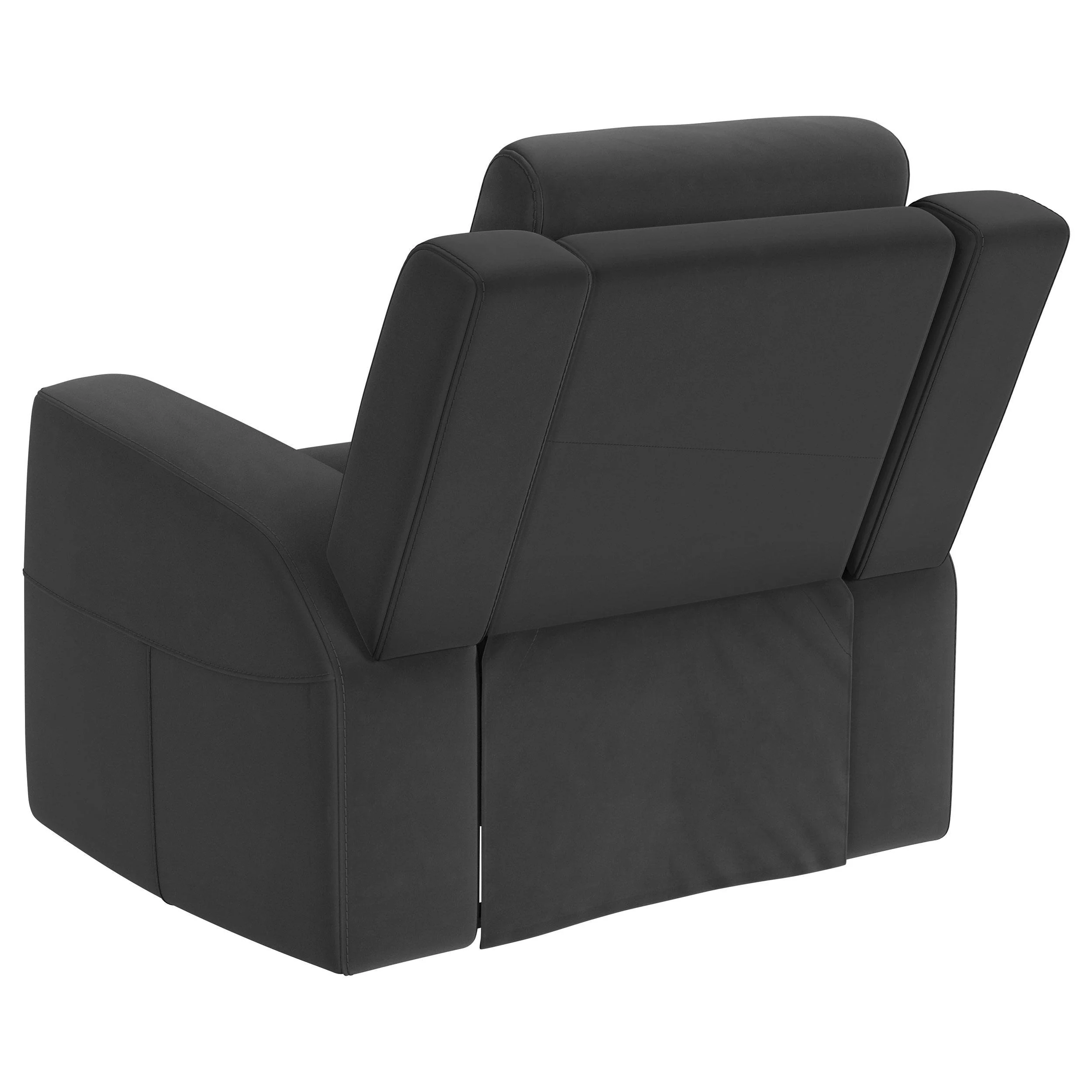 Brentwood Dark Charcoal Upholstered Recliner Chair - Image 4