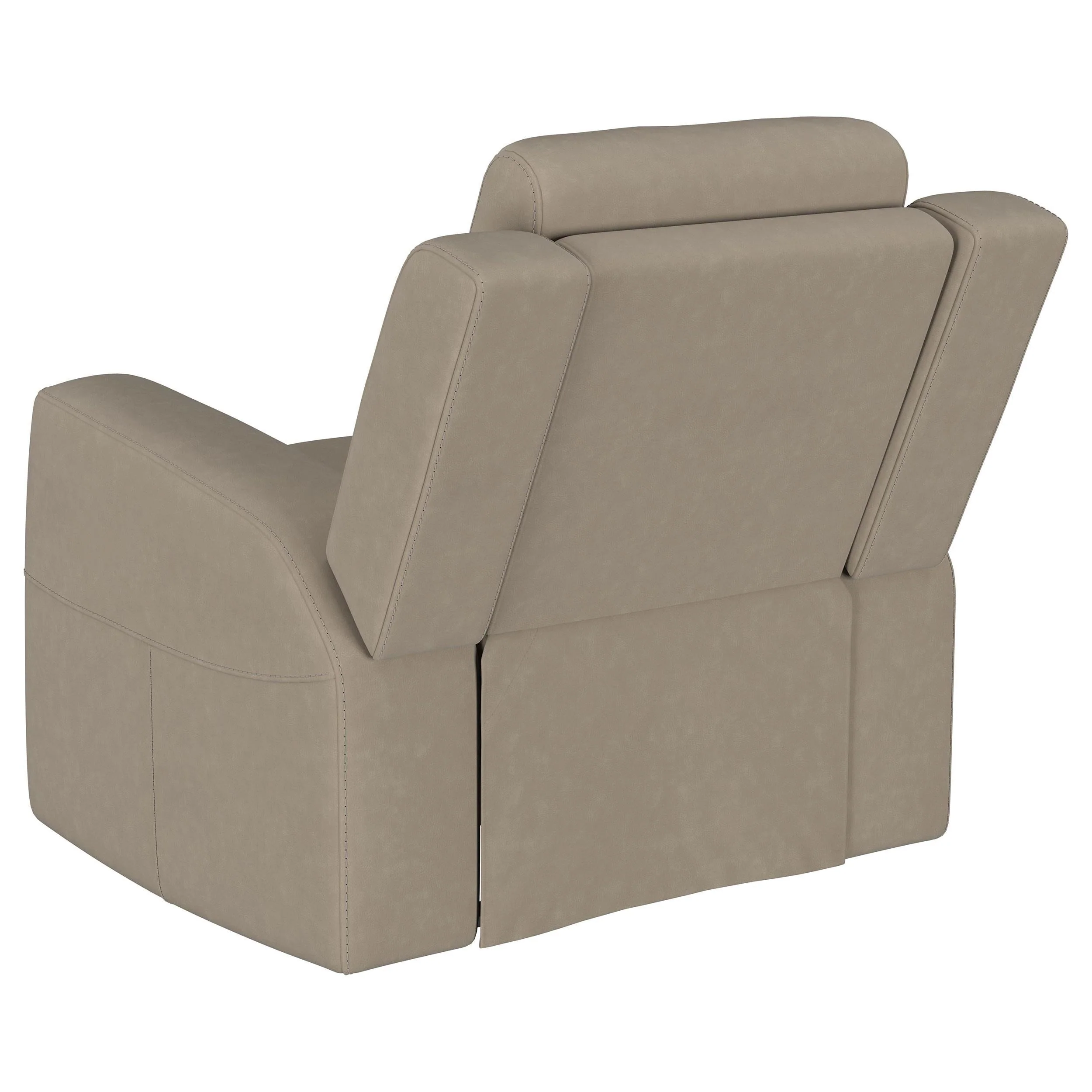 Brentwood Taupe Upholstered Manual Reclining Living Room Set - Image 11