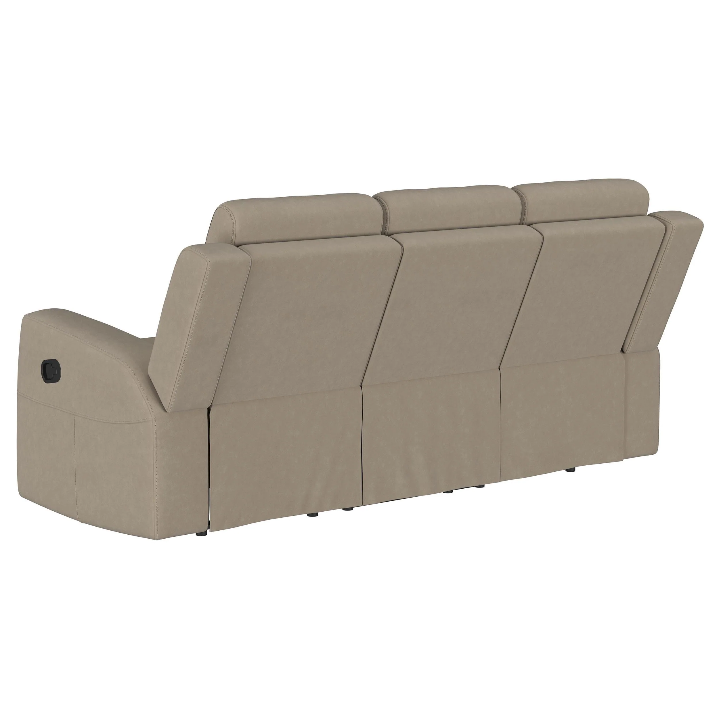Brentwood Taupe Upholstered Manual Reclining Living Room Set - Image 5