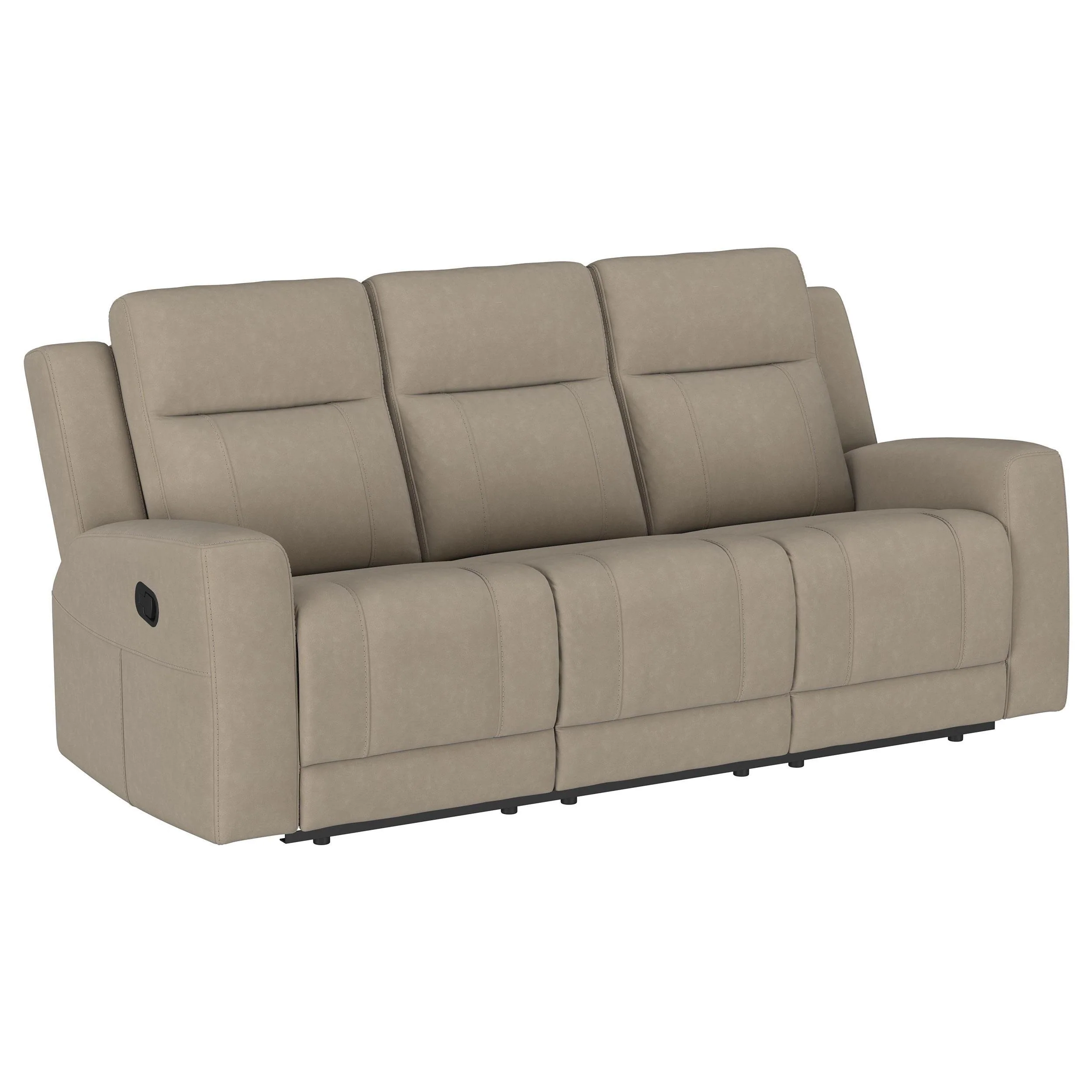 Brentwood Taupe Upholstered Motion Reclining Sofa - Image 3