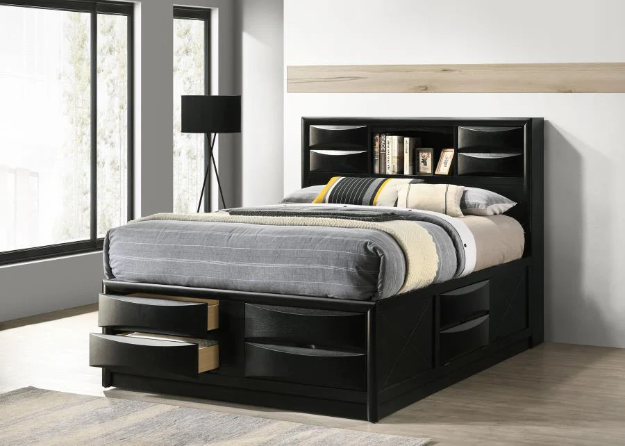 Briana Black Queen Platform Storage Bed