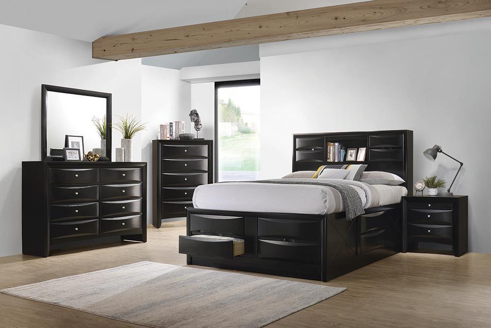 Briana California King Platform Storage Bed Black - Image 3
