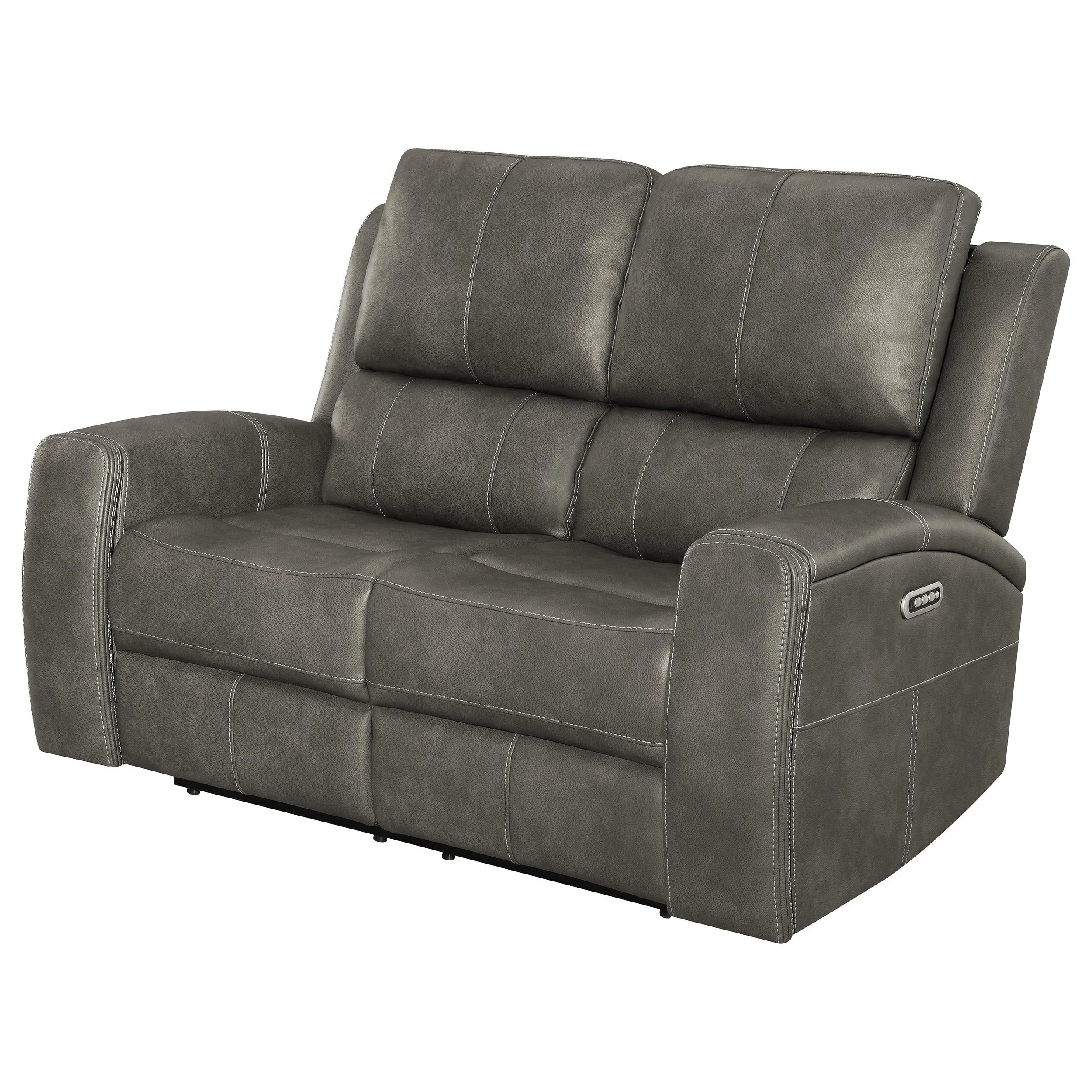 Brickston Charcoal Triple Power Reclining Loveseat - Image 4