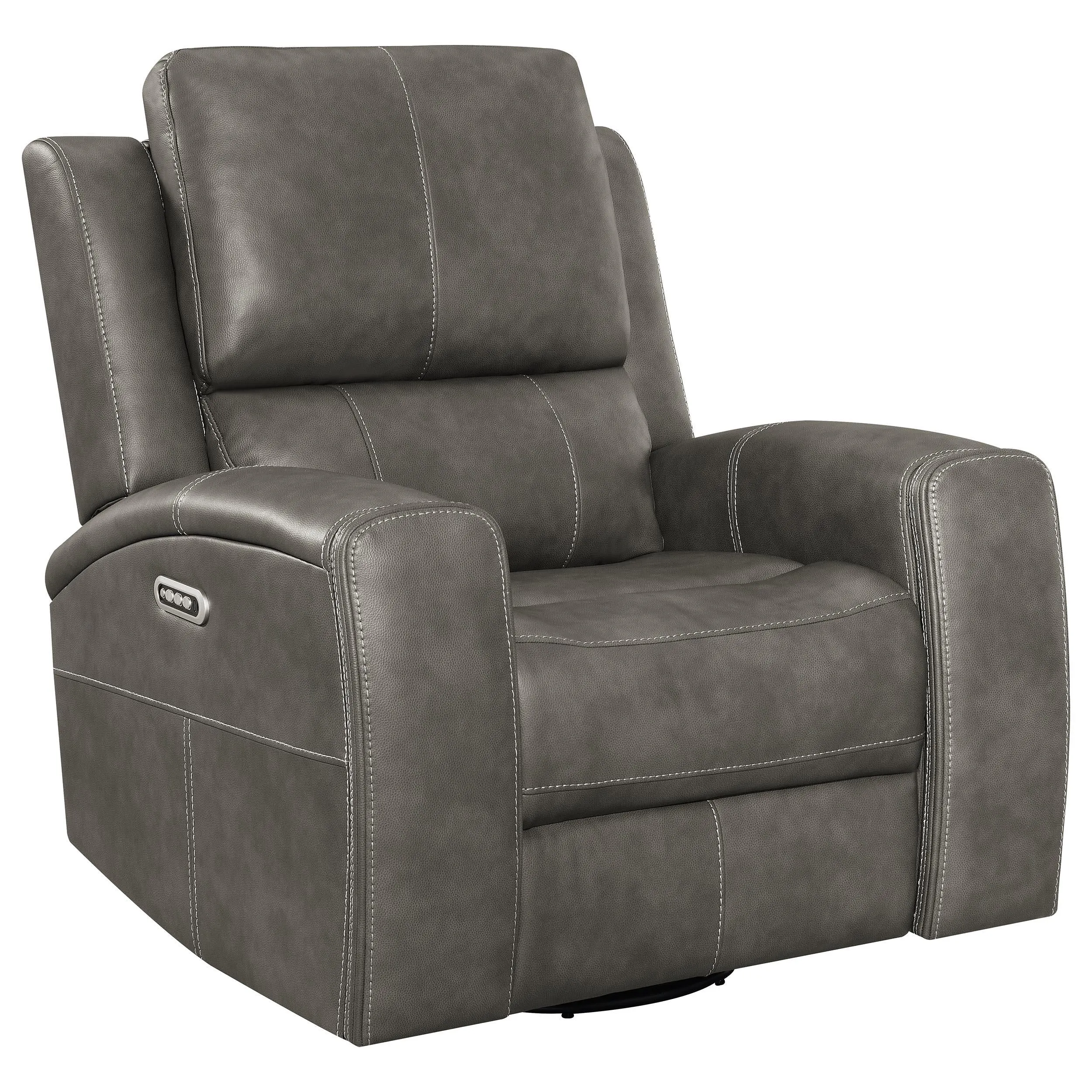 Brickston Charcoal Triple Power Swivel Glider Recliner