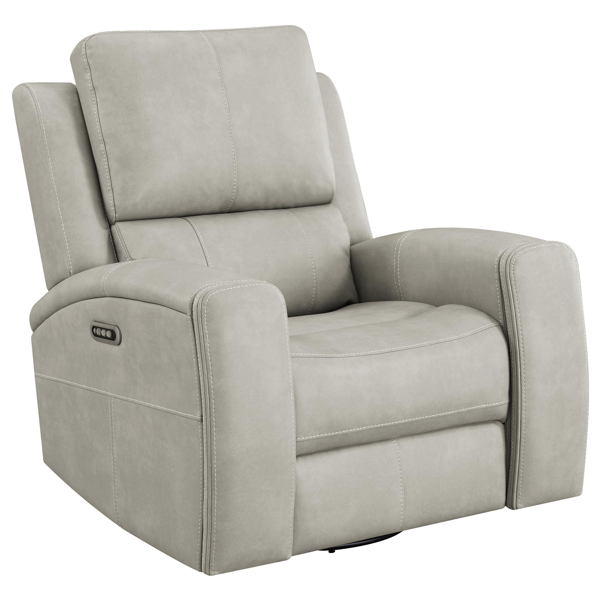 Brickston Gray Triple Power Swivel Glider Recliner