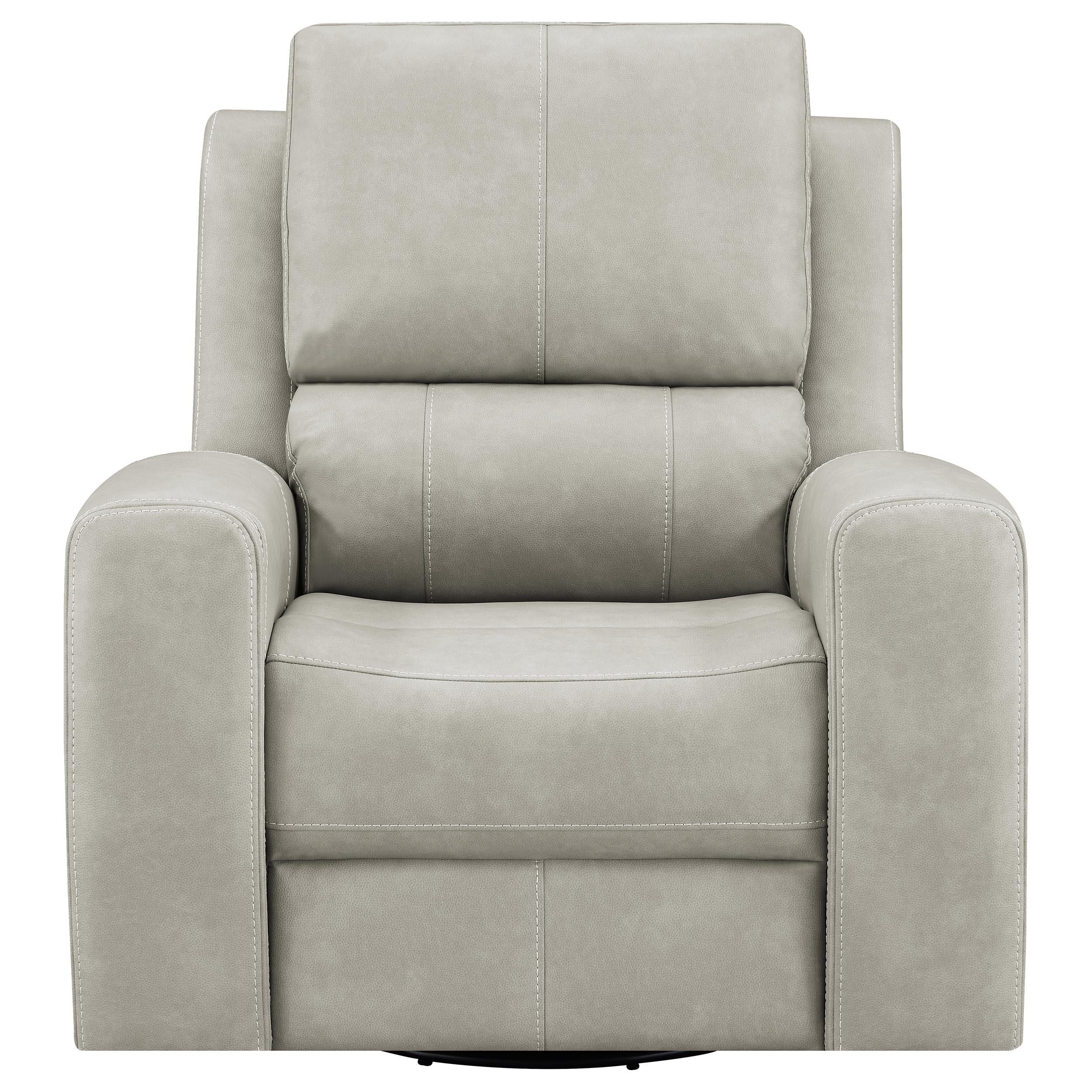 Brickston Gray Triple Power Swivel Glider Recliner - Image 2