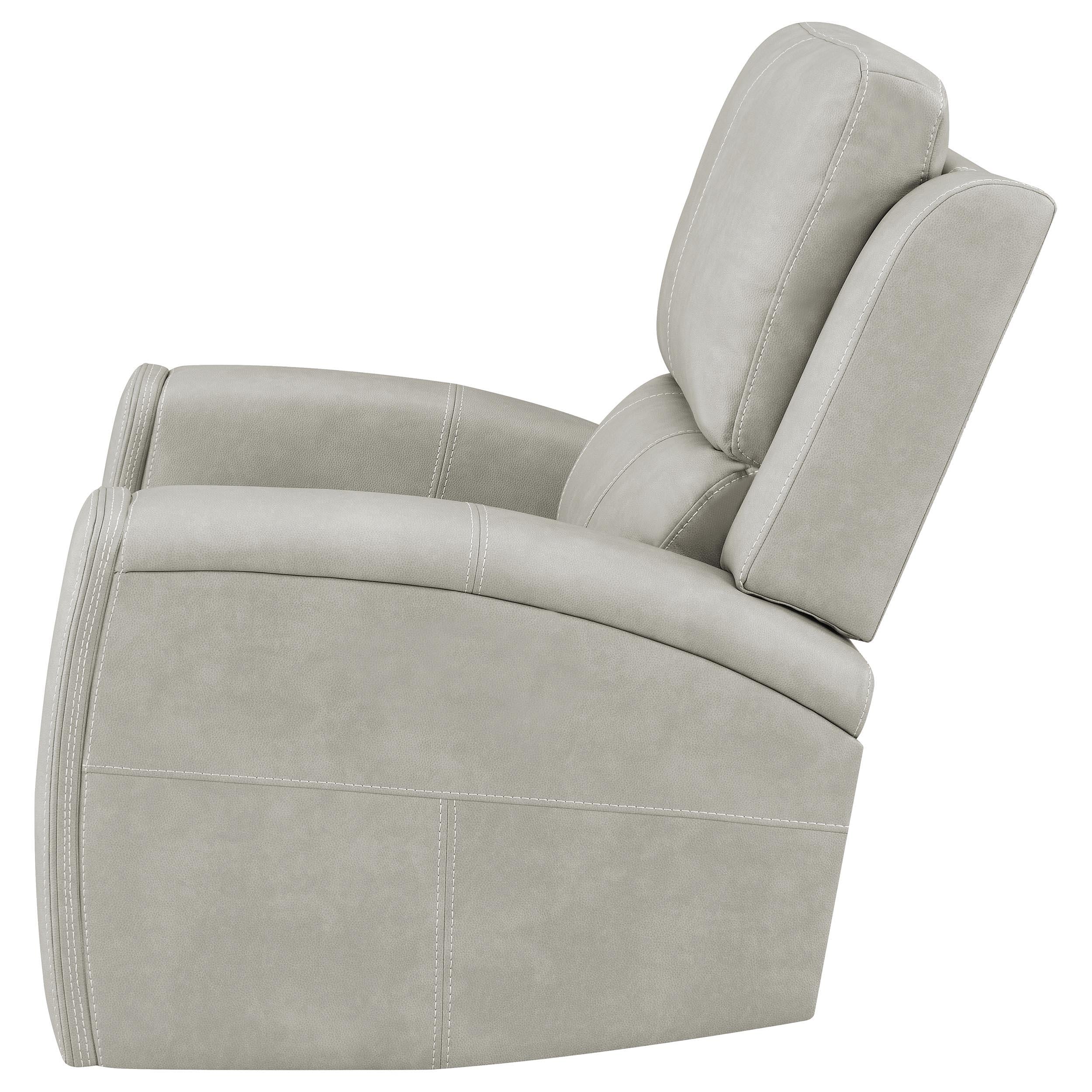 Brickston Gray Triple Power Swivel Glider Recliner - Image 4