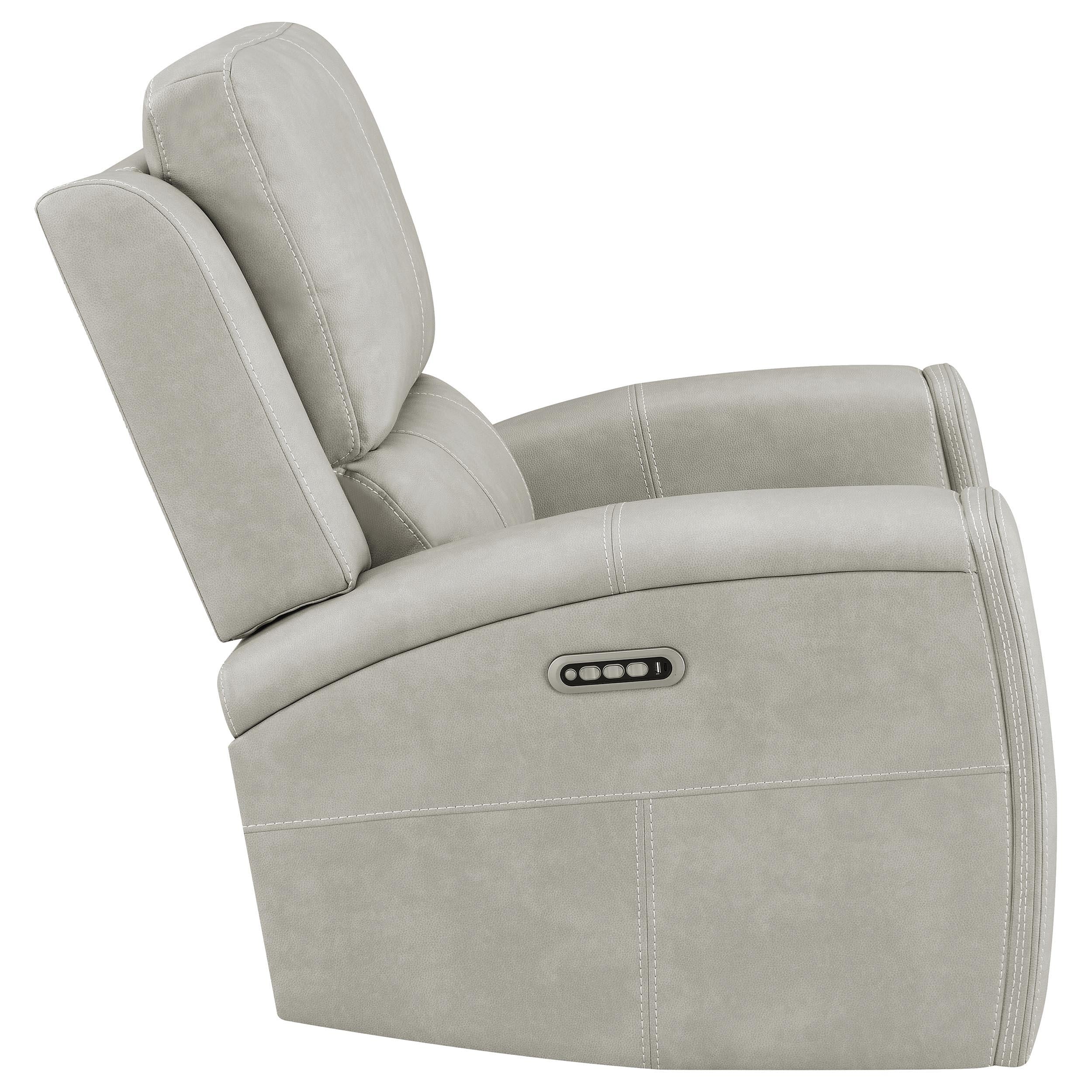Brickston Gray Triple Power Swivel Glider Recliner - Image 8